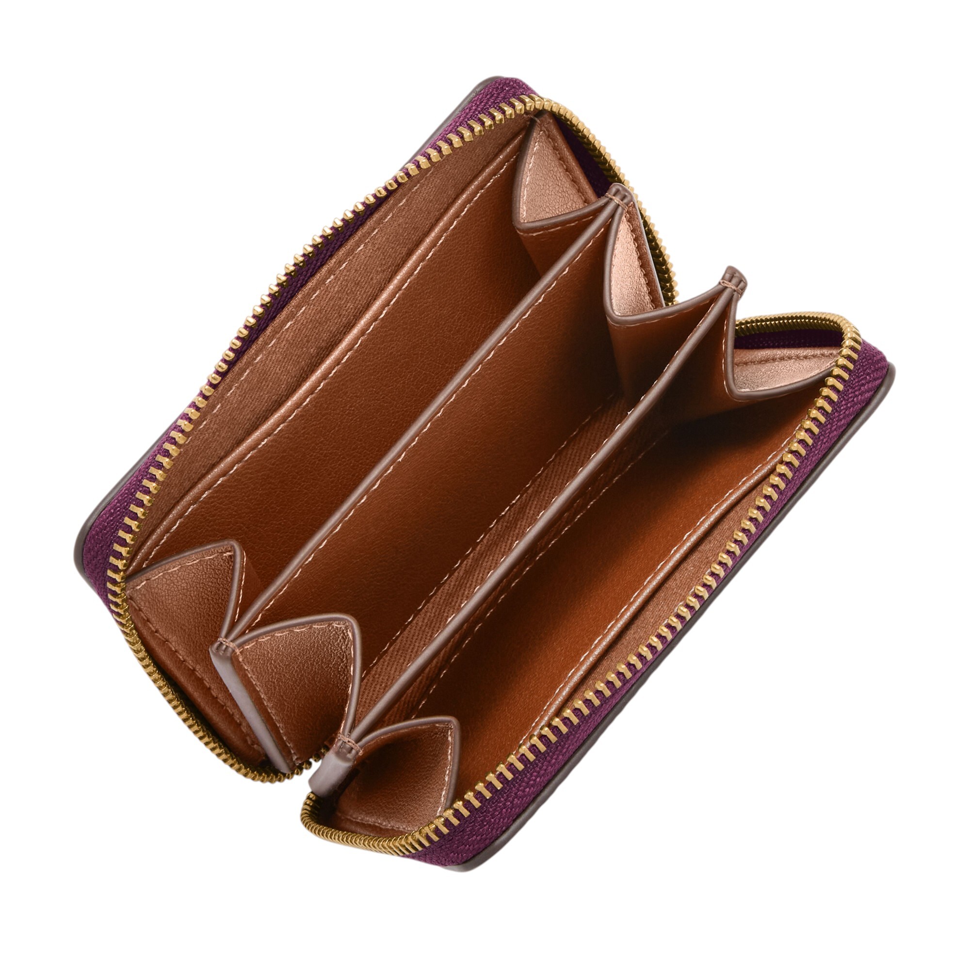 Logan 真皮拉鍊RFID防盜卡夾-紫色 SL10045649