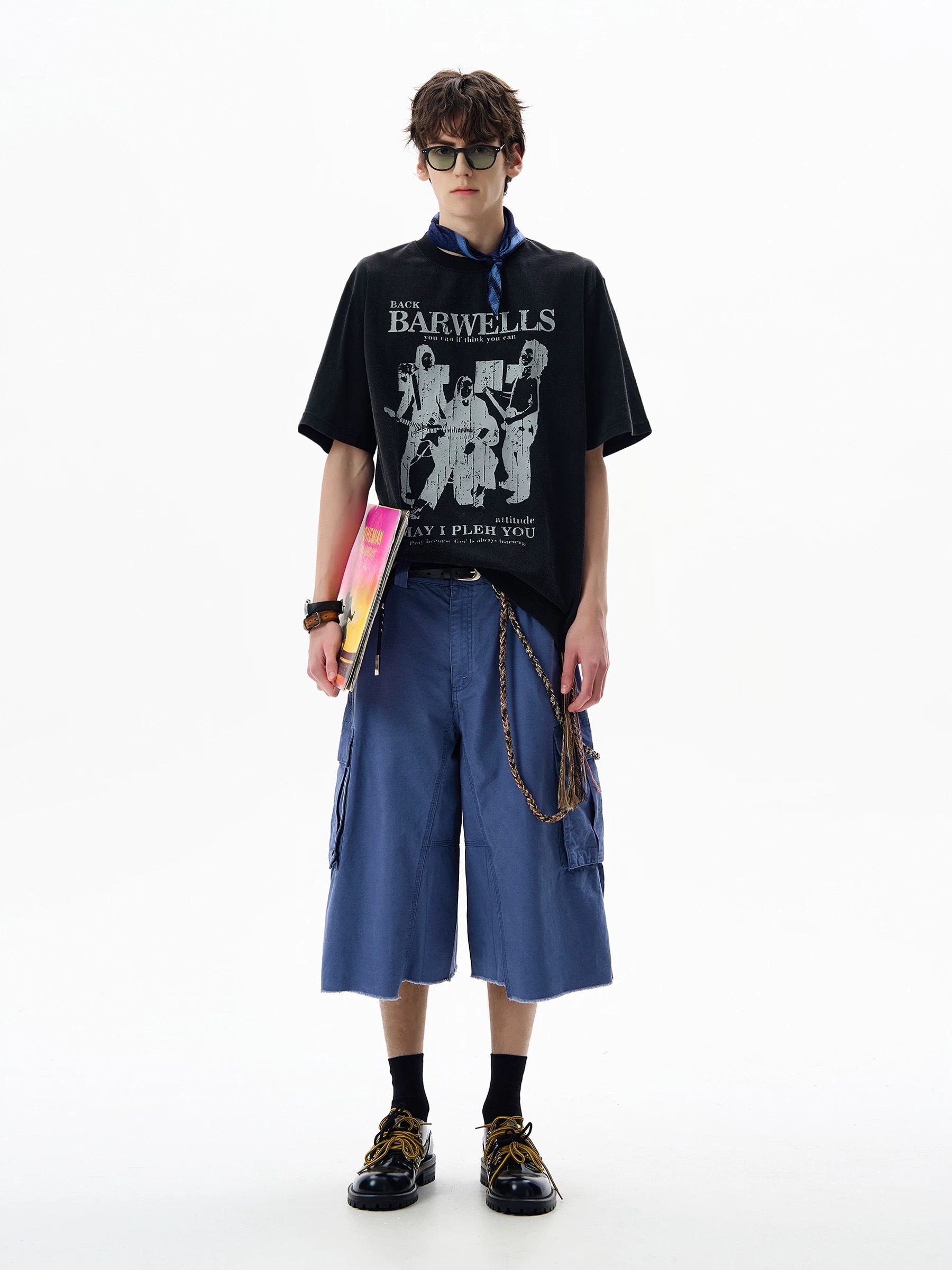 - SIMPLEACTION - 美式做舊搖滾印花短袖上衣