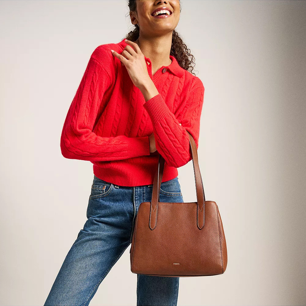 Jayne 真皮氣質肩背包-棕色 SHB3310210