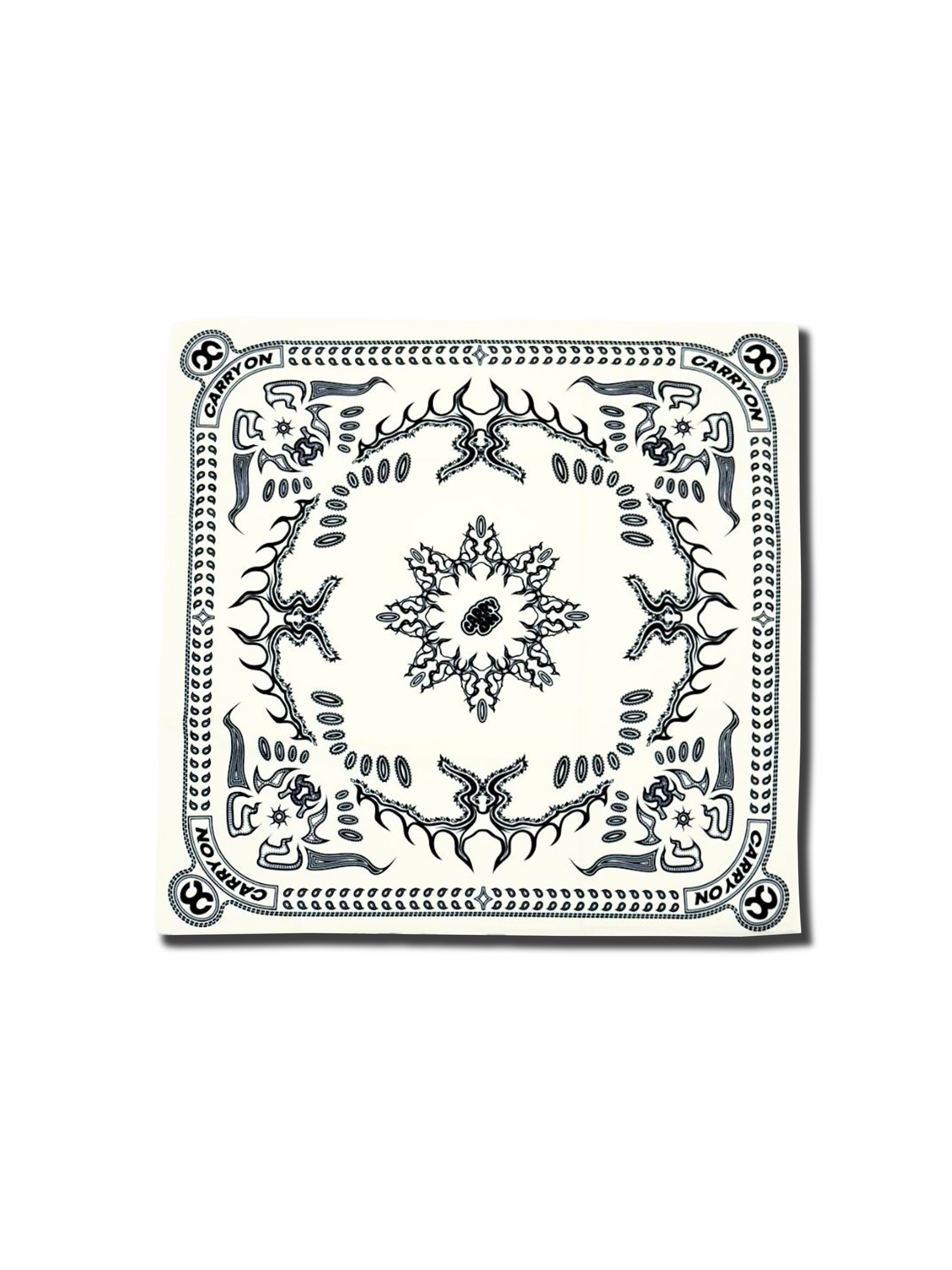 CARRYON 25SS Paisley Bandana 火焰變形蟲 頭巾 白色