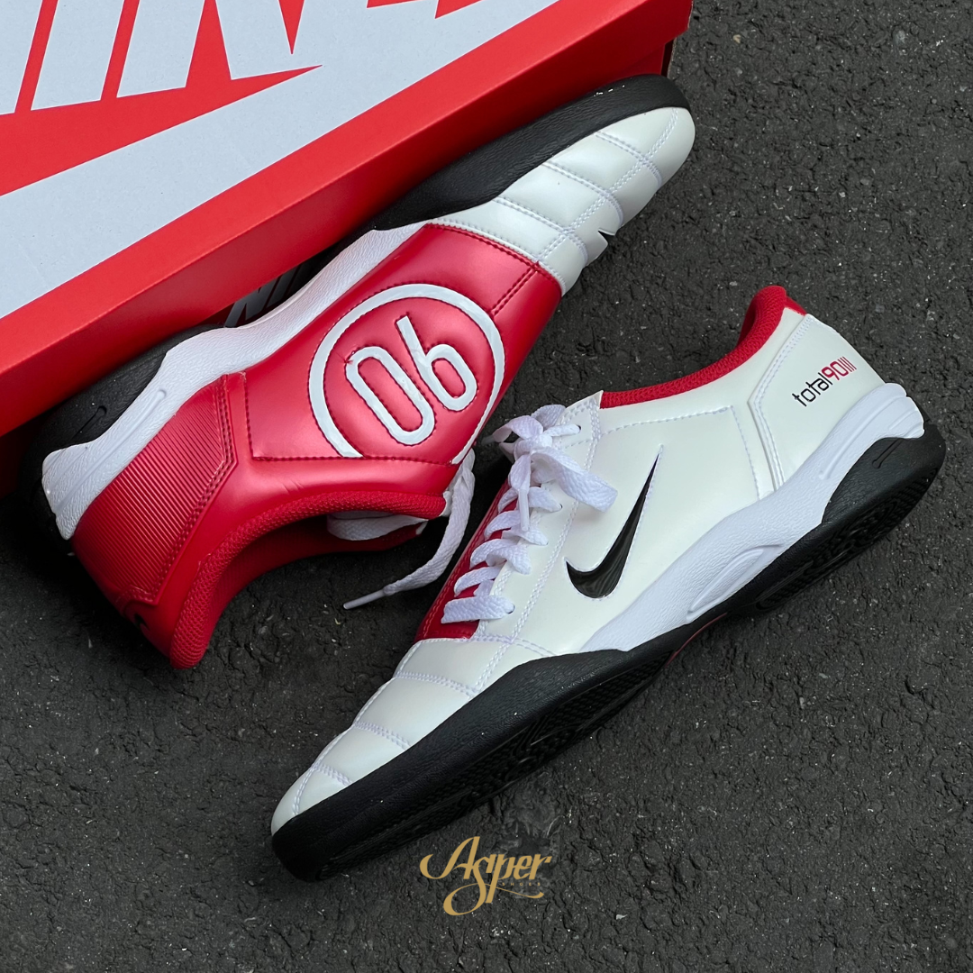 Nike Total 90 "White Gym Red" 白紅 足球鞋 薄底鞋 男鞋 HQ2851-100 VIII