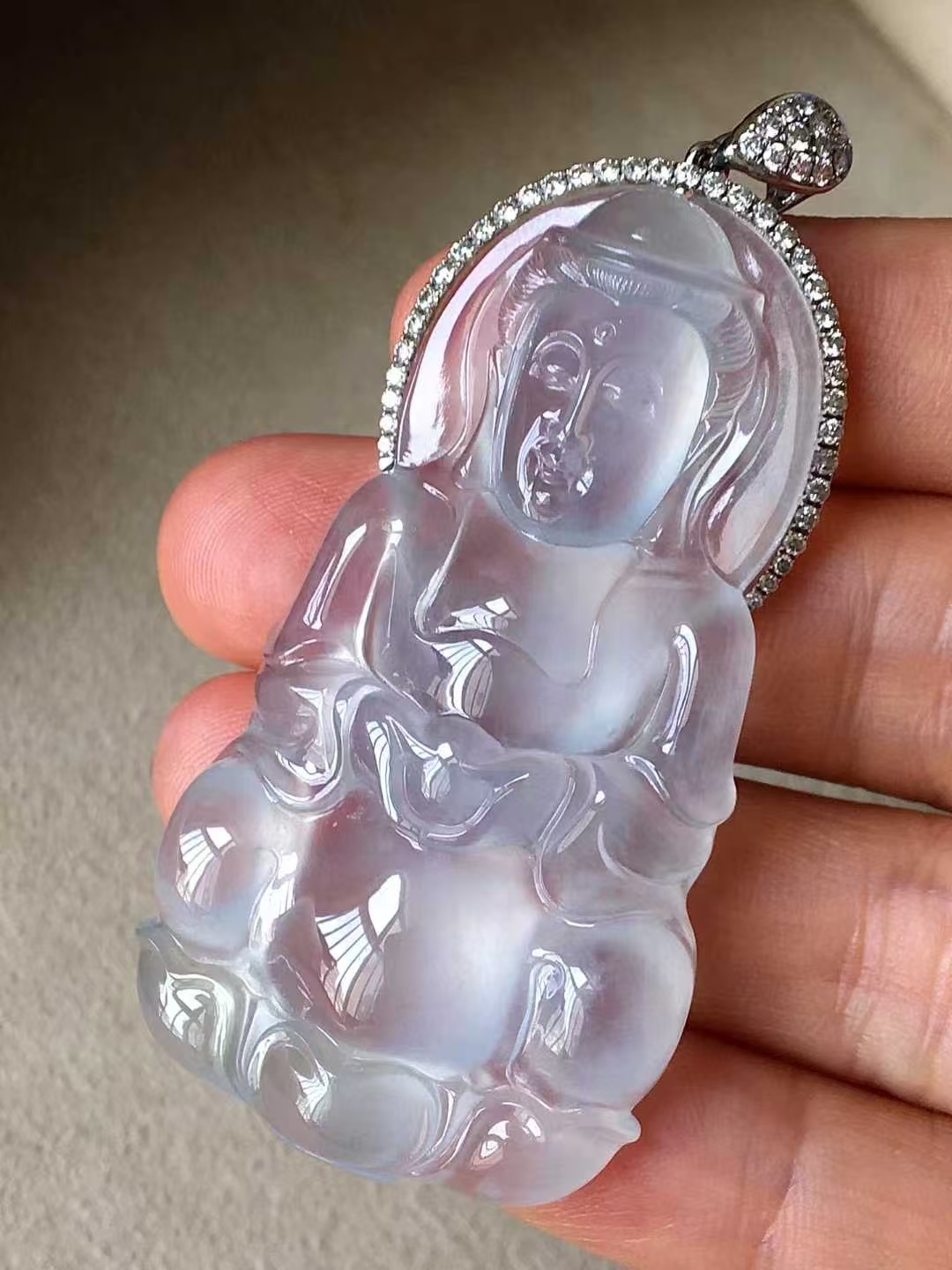 726352 翡翠高冰觀音吊墜