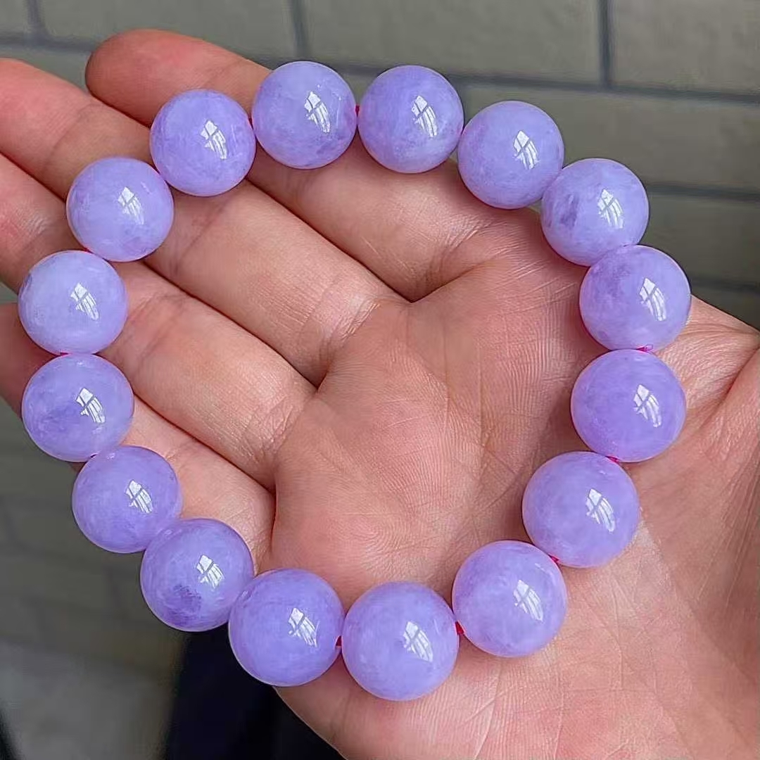 翡翠冰紫羅蘭手串 (13mm直徑),天然翡翠A玉, 緬甸玉, Jade, Jadeite