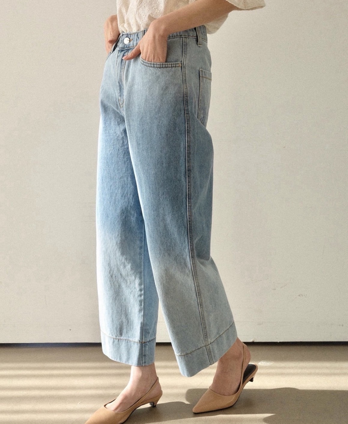 春夏新款/漸層洗色寬褲  售現貨S