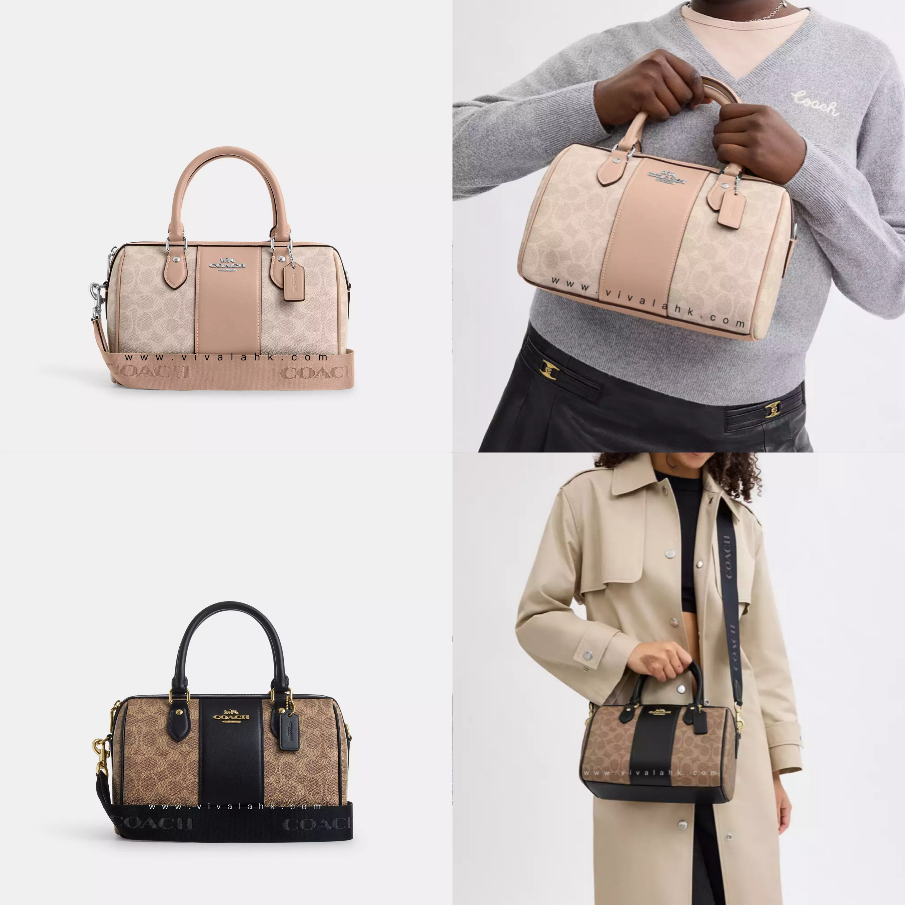 Coach - Rowan 手提+斜孭多用袋 (C字暗花) (CW376)