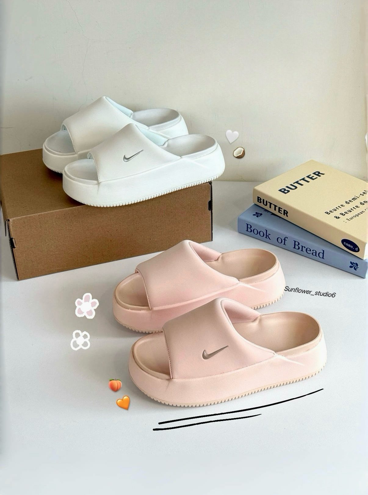 Nike Calm Elevation Slide 象牙白 珊瑚粉 小勾 厚底 拖鞋 增高 女款 HJ5601/預購