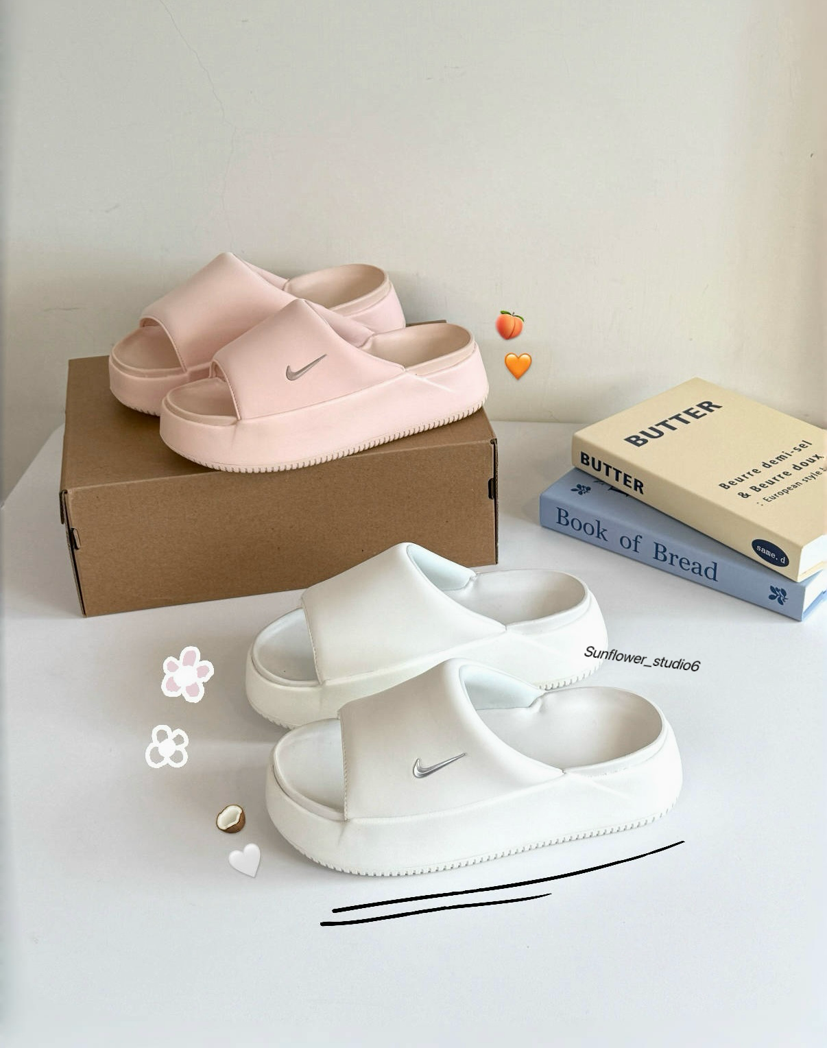 Nike Calm Elevation Slide 象牙白 珊瑚粉 小勾 厚底 拖鞋 增高 女款 HJ5601/預購