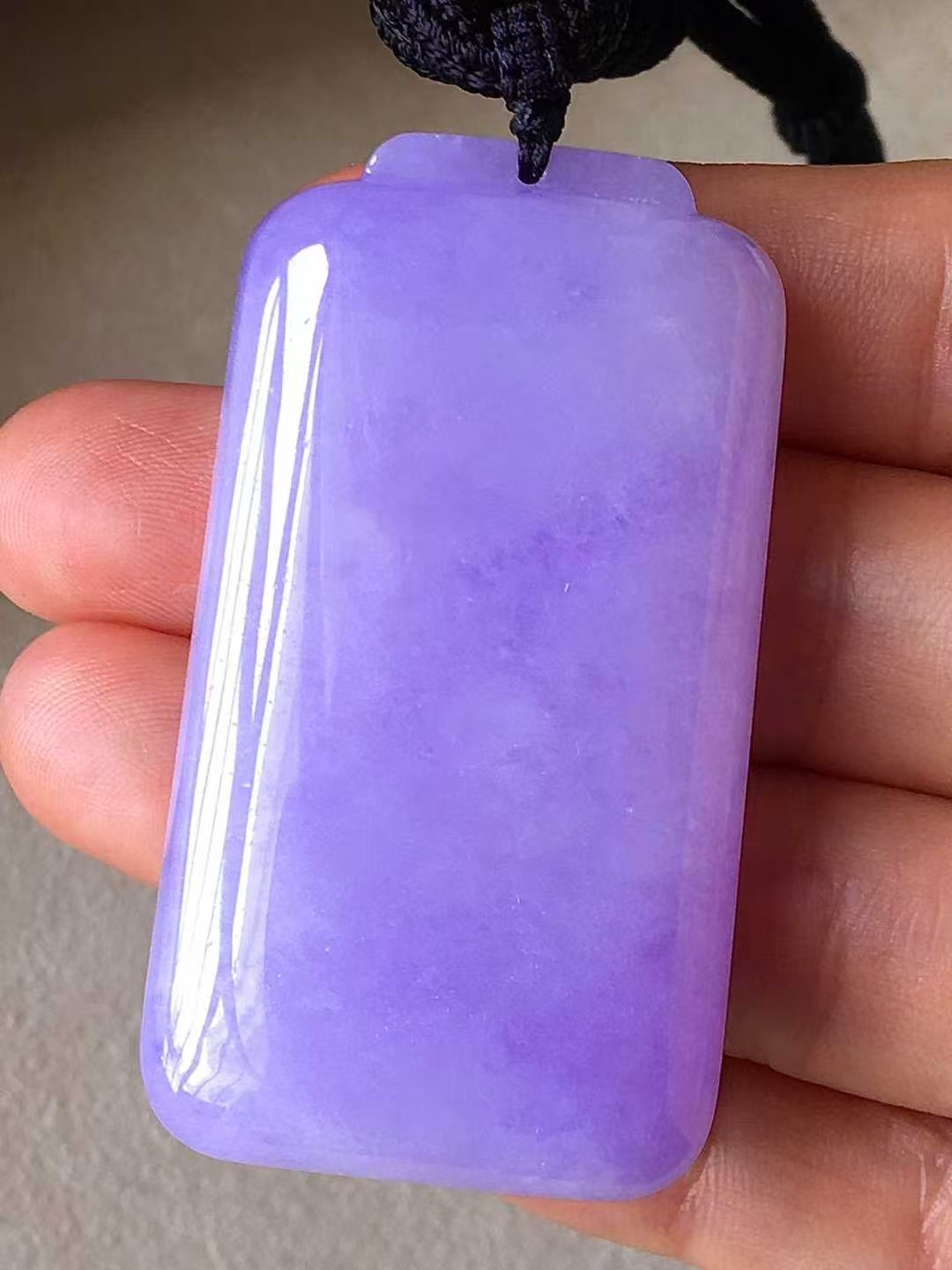 726359 翡翠冰種紫羅蘭無事牌吊墜