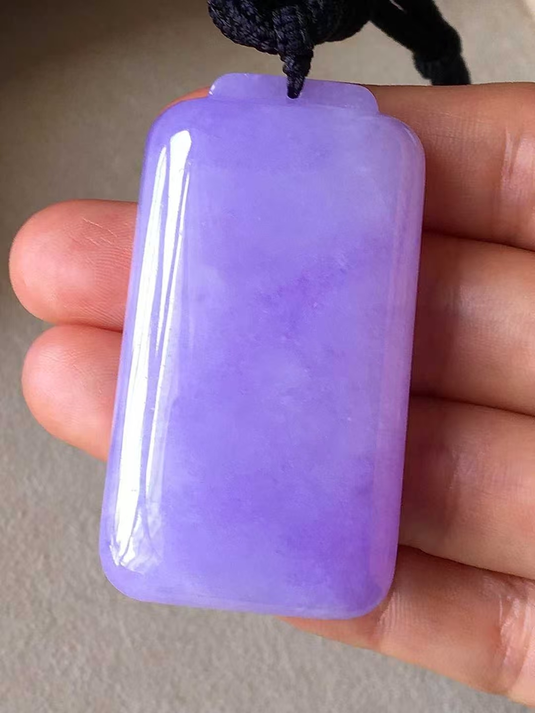 翡翠冰種紫羅蘭無事牌吊墜,天然翡翠A玉, 緬甸玉, Jade, Jadeite