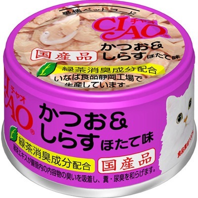 CIAO Whitey Bonito & Shirasu Scallop Flavor (85gx24cans) #A-12