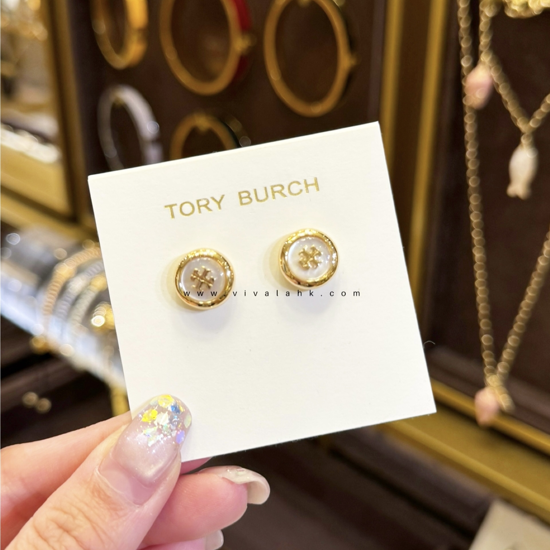 Tory Burch - 珍珠母貝耳環 (164666)