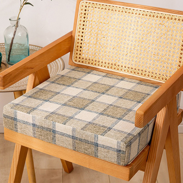 棉麻格子紋可客製坐墊
