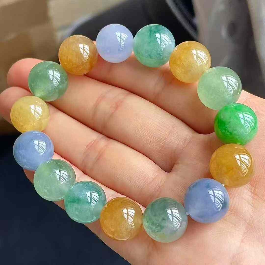 翡翠冰種多寶手串 (11.7-12.8mm直徑),天然翡翠A玉, 緬甸玉, Jade, Jadeite