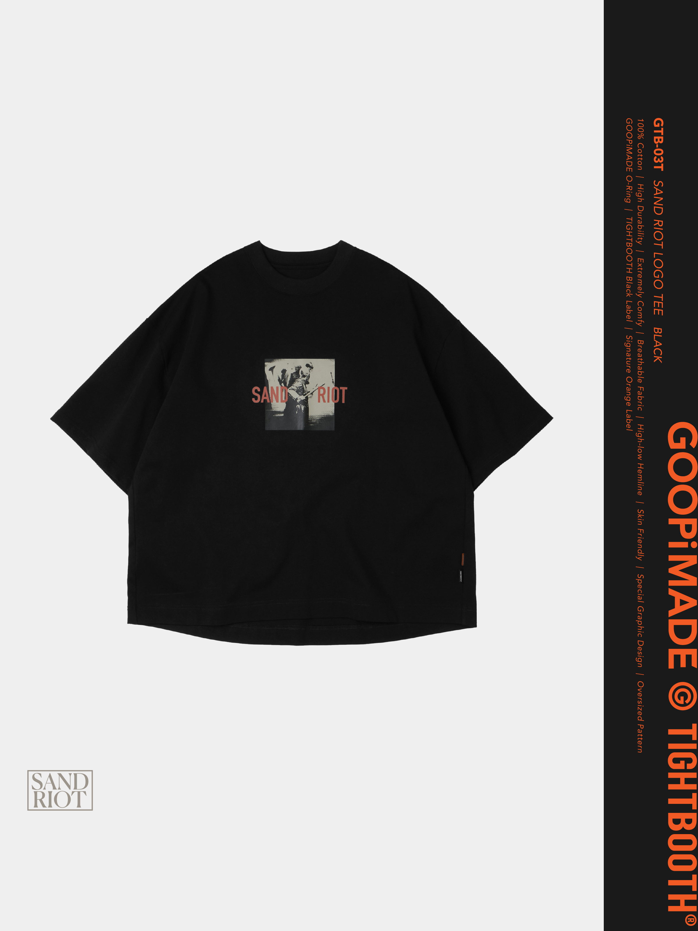 GOOPiMADE x TIGHTBOOTH]“GTB-03T” Sand Riot Logo Tee