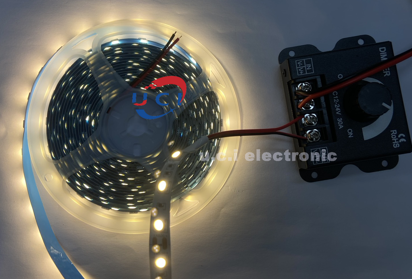 【UCI電子】(H-1) led調光器 軟硬燈條燈帶調光器亮度調節器 DIMMER 旋鈕12V/24V30A