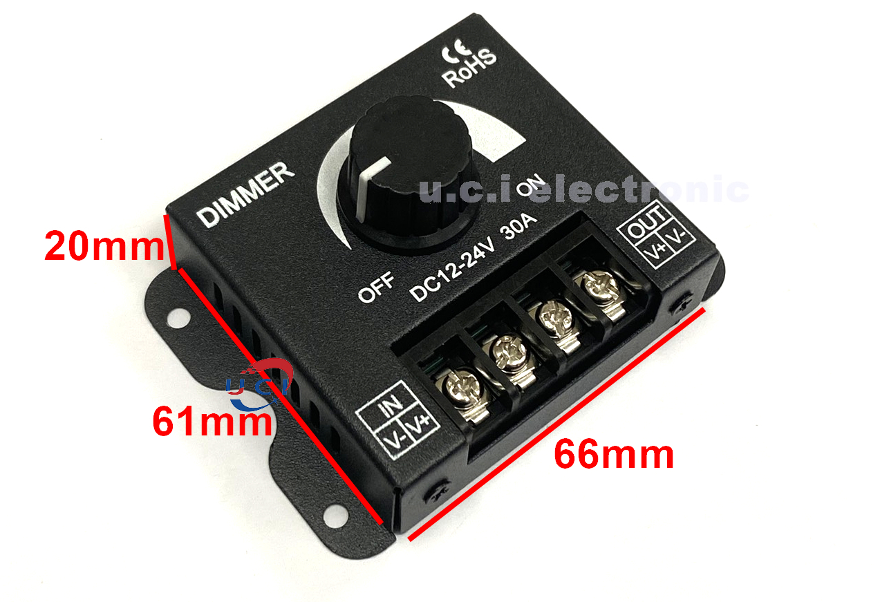 【UCI電子】(H-1) led調光器 軟硬燈條燈帶調光器亮度調節器 DIMMER 旋鈕12V/24V30A
