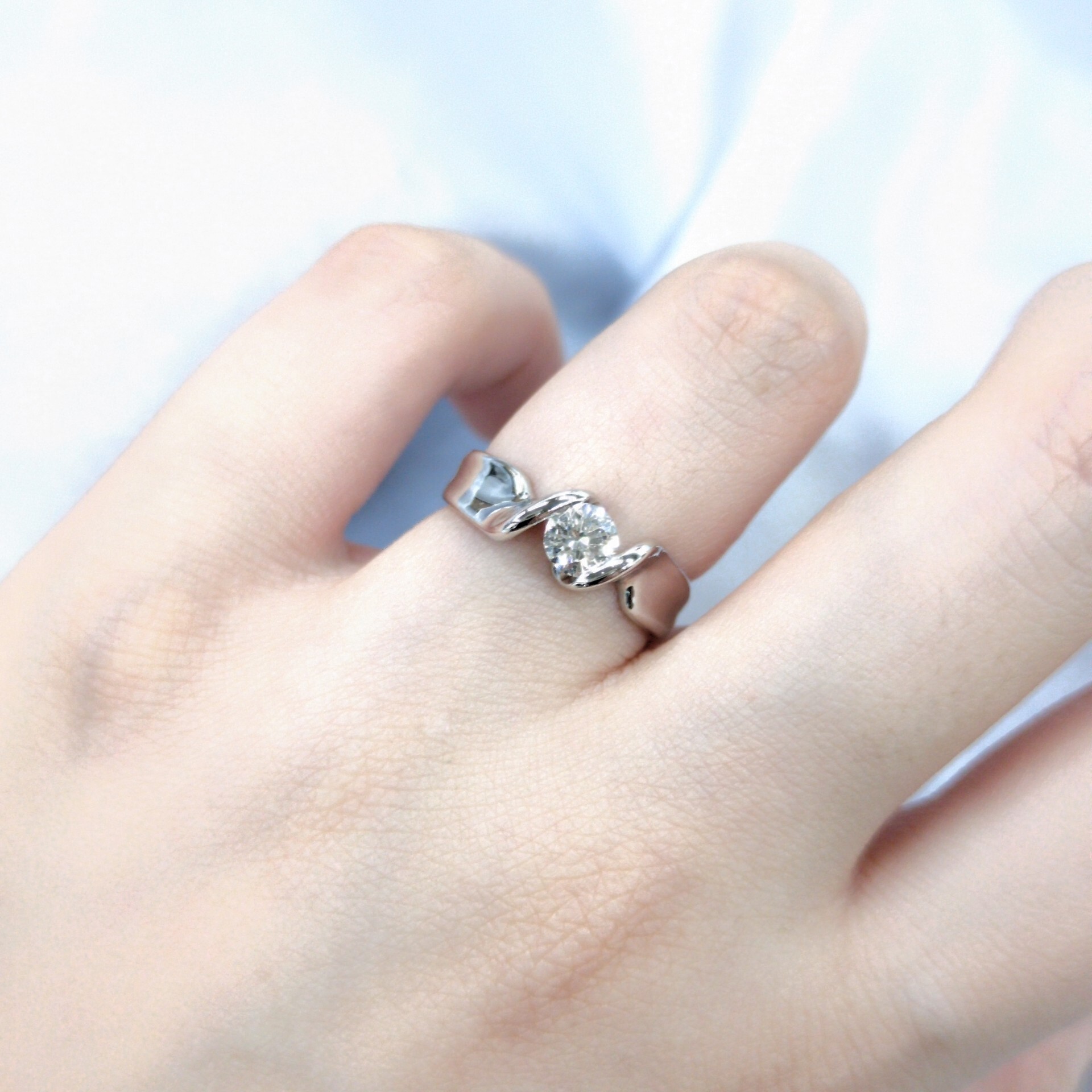 Platinum 900 0.36ct Diamond Ring