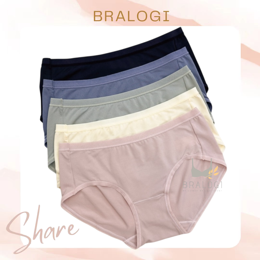 2306U 親膚透氣膠原蛋白中低腰內褲 M/L/XL/XXL