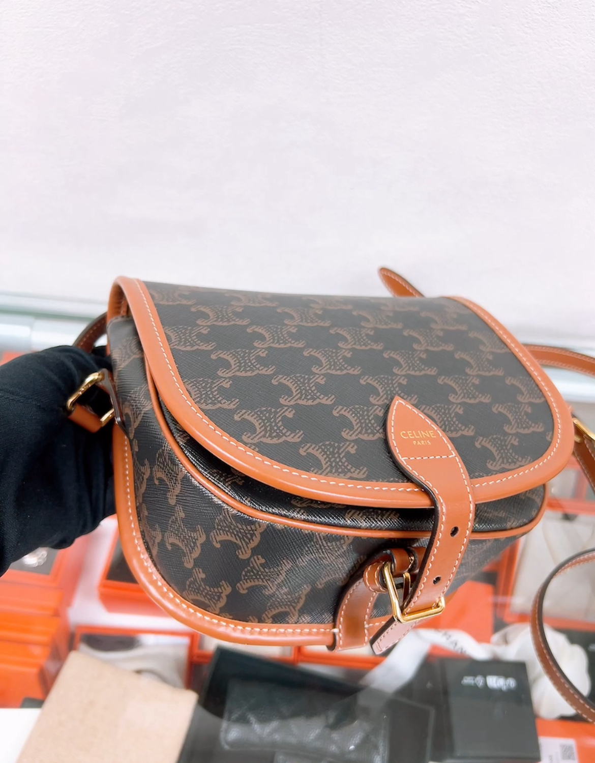 Celine folco medium brown monogram