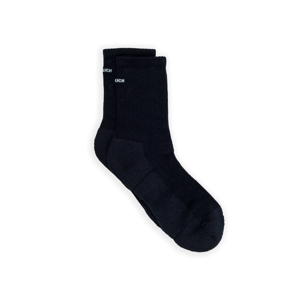 專業抑菌除臭中筒襪 - Black