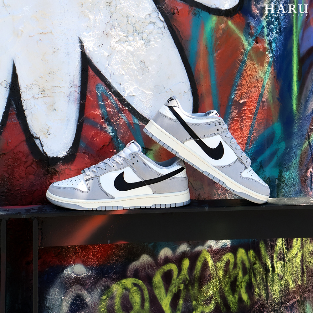 NIKE DUNK LOW 灰黑白 奶油中底 麂皮 皮革 男女同款 復古休閒鞋 IB3079-101