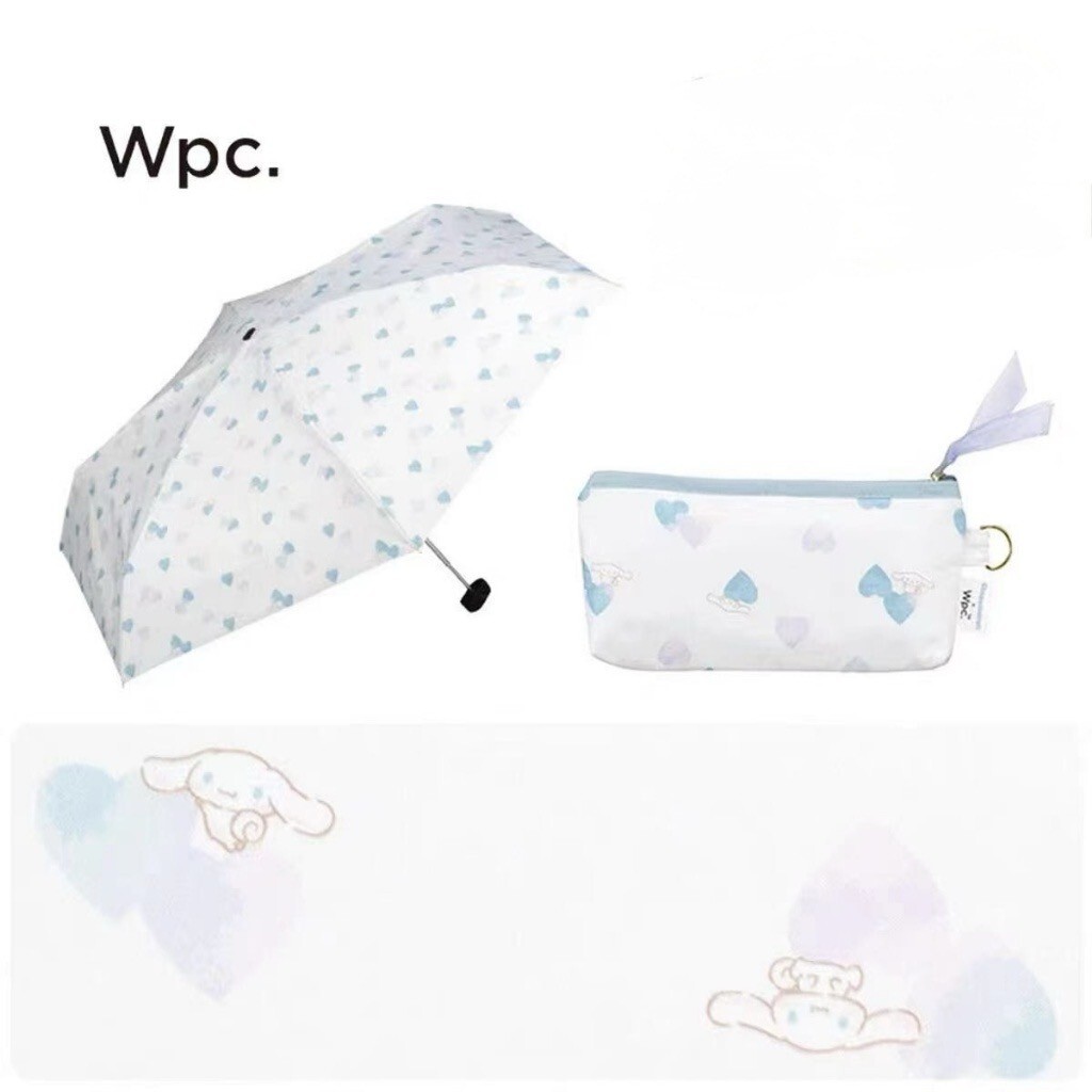 (預購商品 8/27收單) 日本Wpc. 三麗鷗 晴雨兩用黑膠折傘｜附收納袋