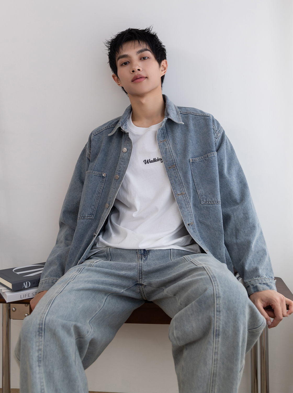 大口袋撞釘襯衫