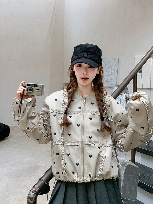 NEW秋 滿滿愛心夾克外套