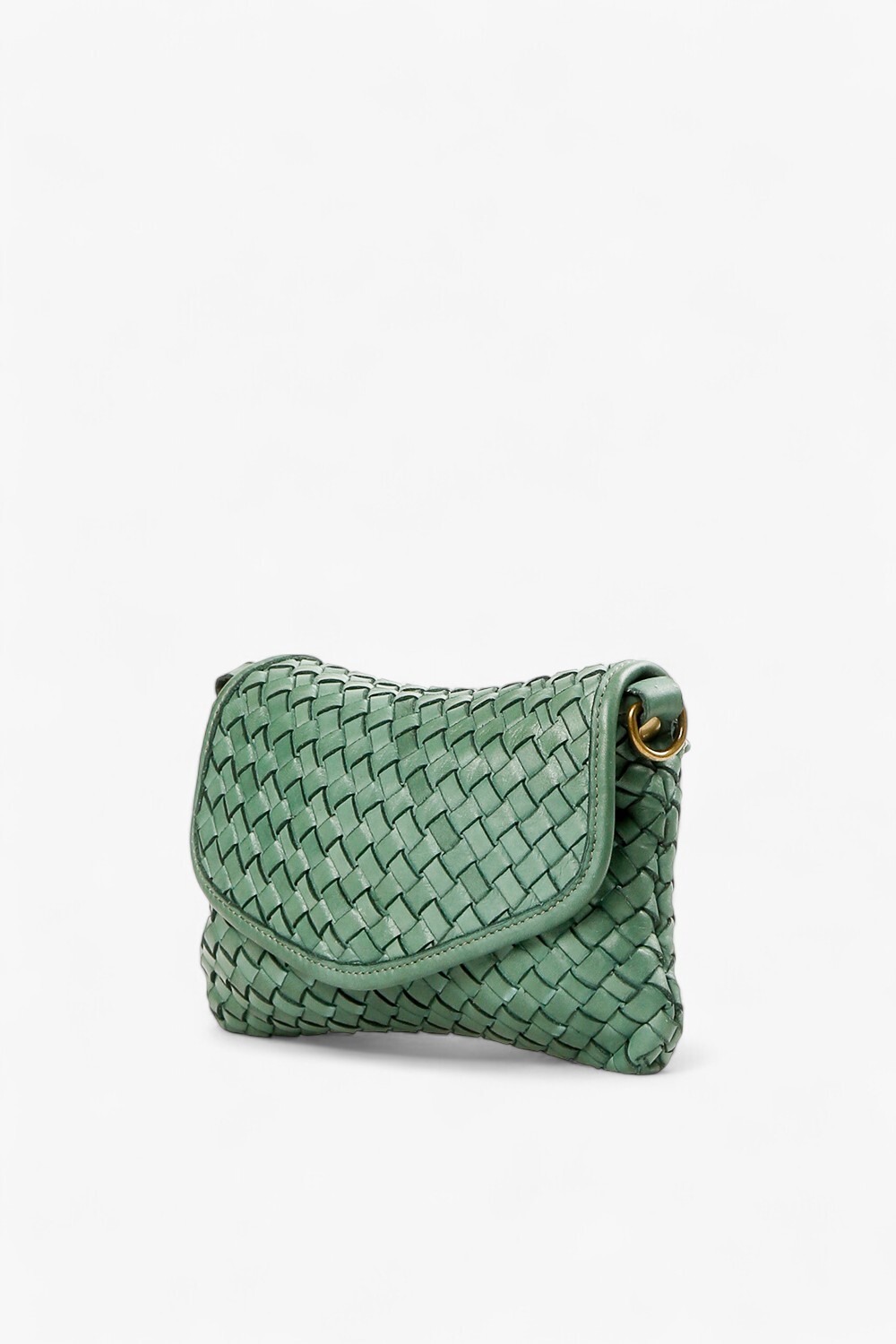 TASCA 編織翻蓋小方包 湖綠