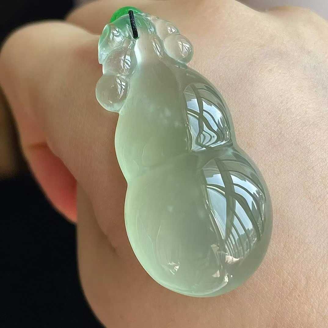 726363 翡翠高冰晴綠葫蘆吊墜