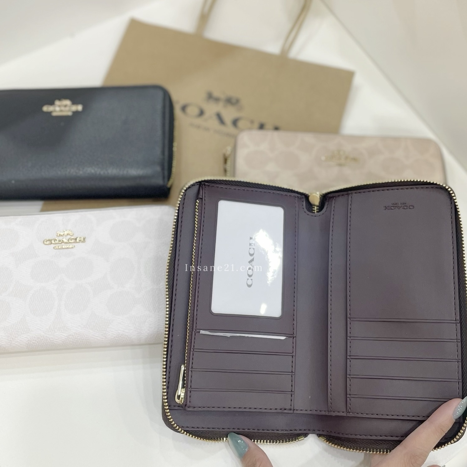 COACH MEDIUM ID ZIP WALLEET 中長夾 拉鏈 錢包 皮革 代購