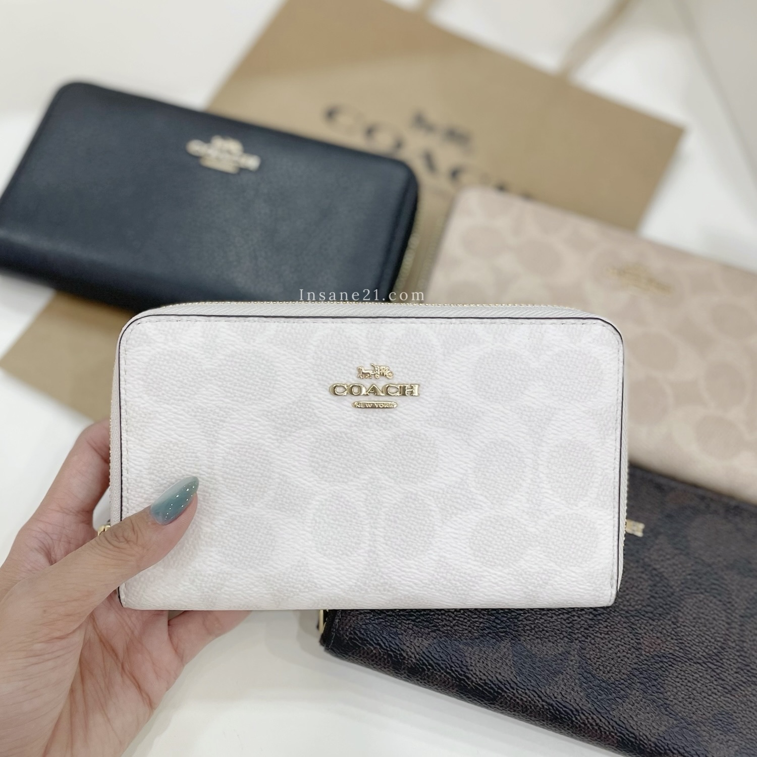 COACH MEDIUM ID ZIP WALLEET 中長夾 拉鏈 錢包 皮革 代購