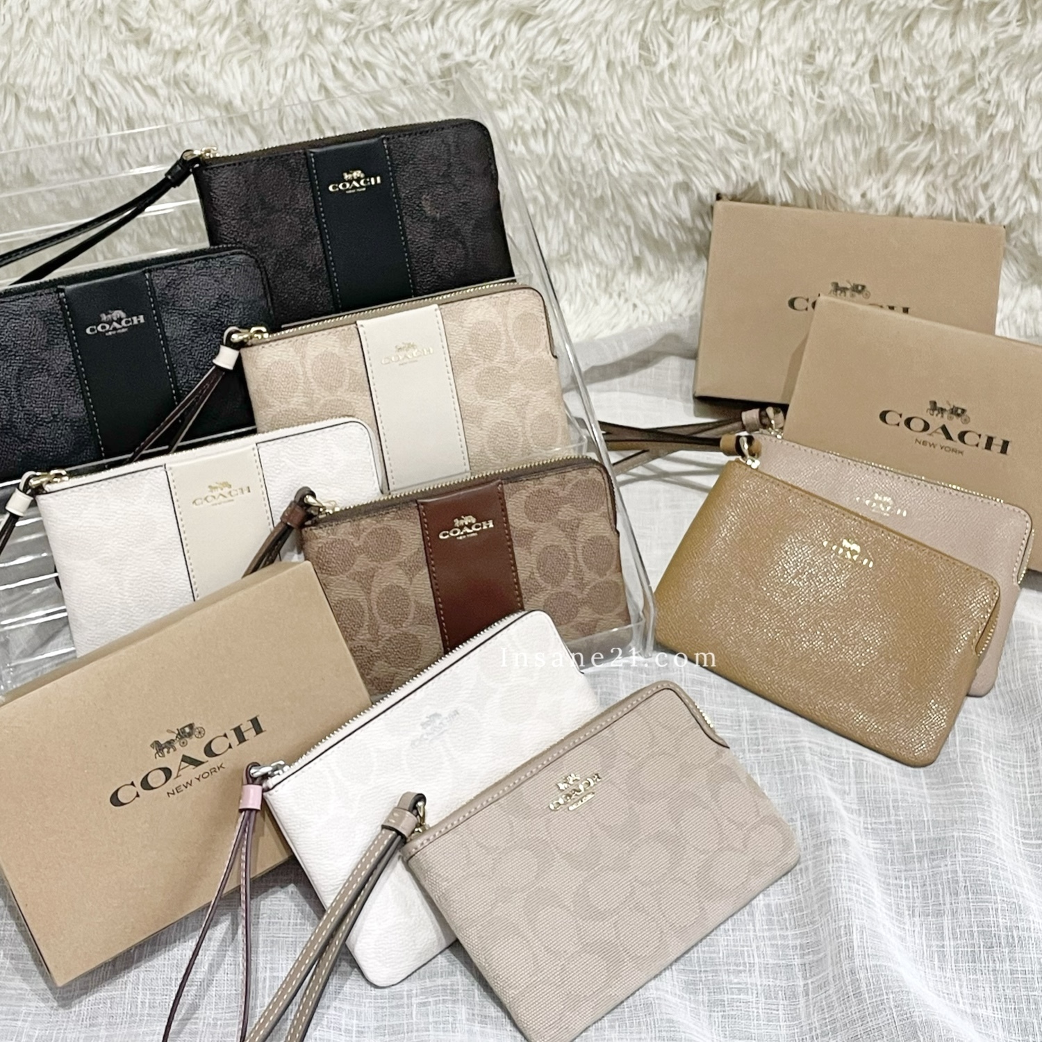 COACH LARGE CORNER ZIP WRISTLET 小手拿包 手腕包 多色 代購