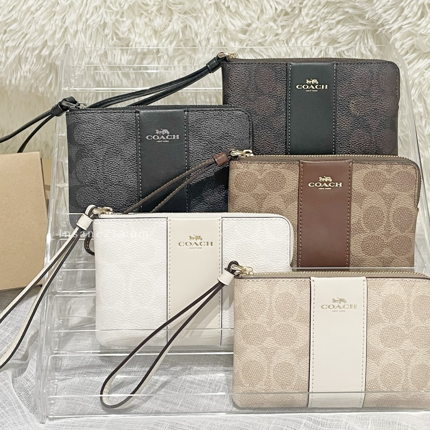 COACH LARGE CORNER ZIP WRISTLET 小手拿包 手腕包 多色 代購