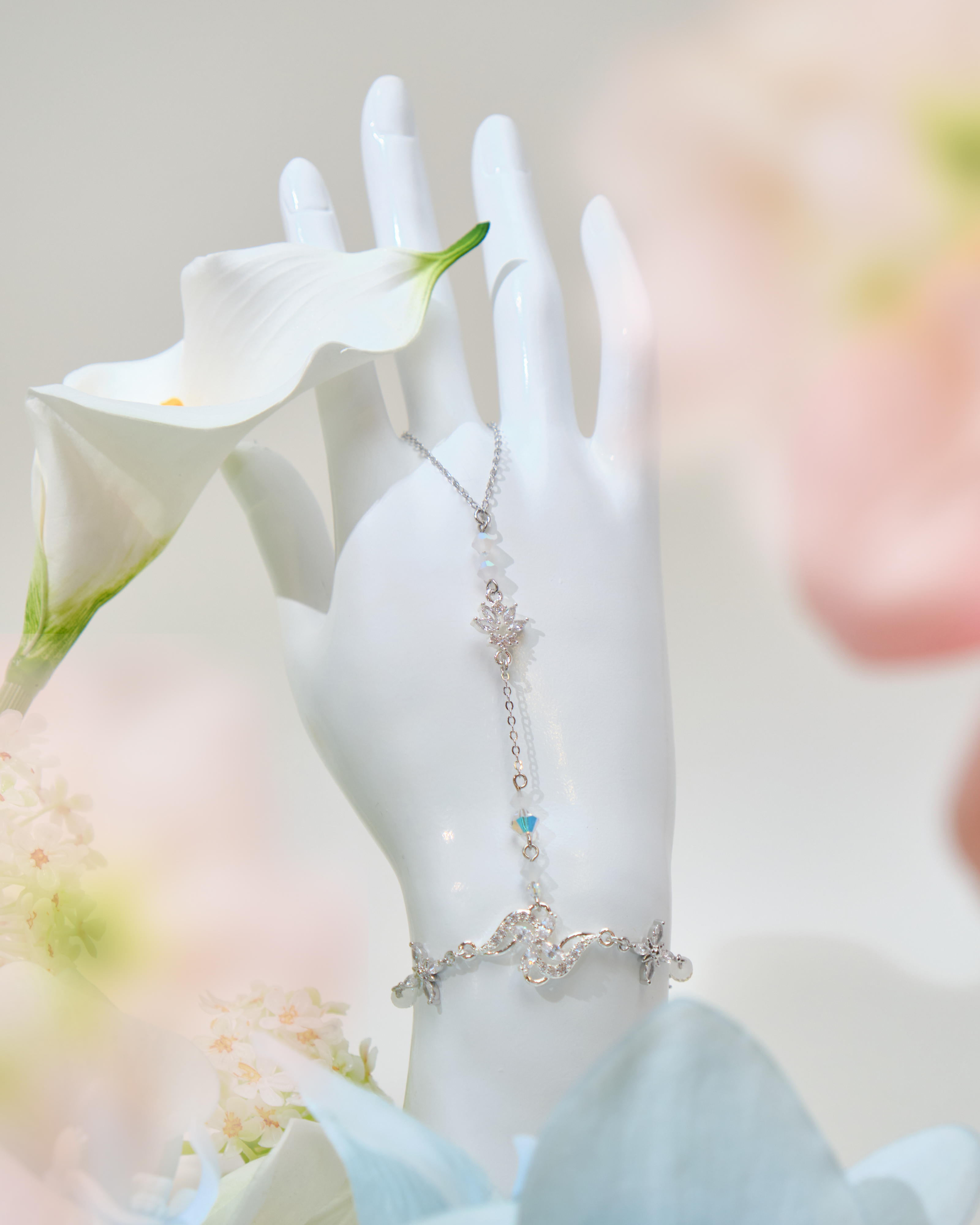 12539 Graceful Iridescent Crystal T-Bracelet