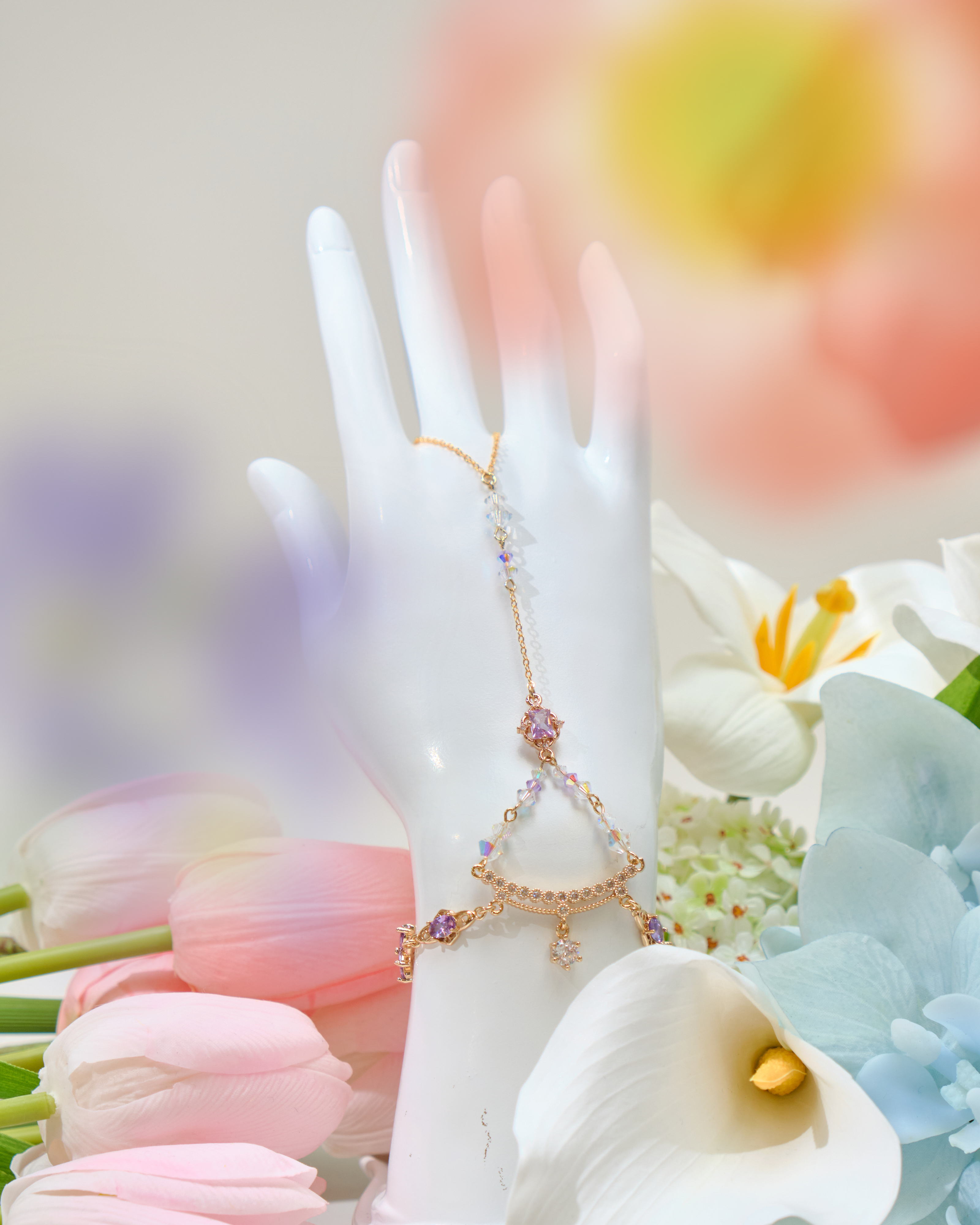 12542 Graceful Iridescent Crystal T-Bracelet