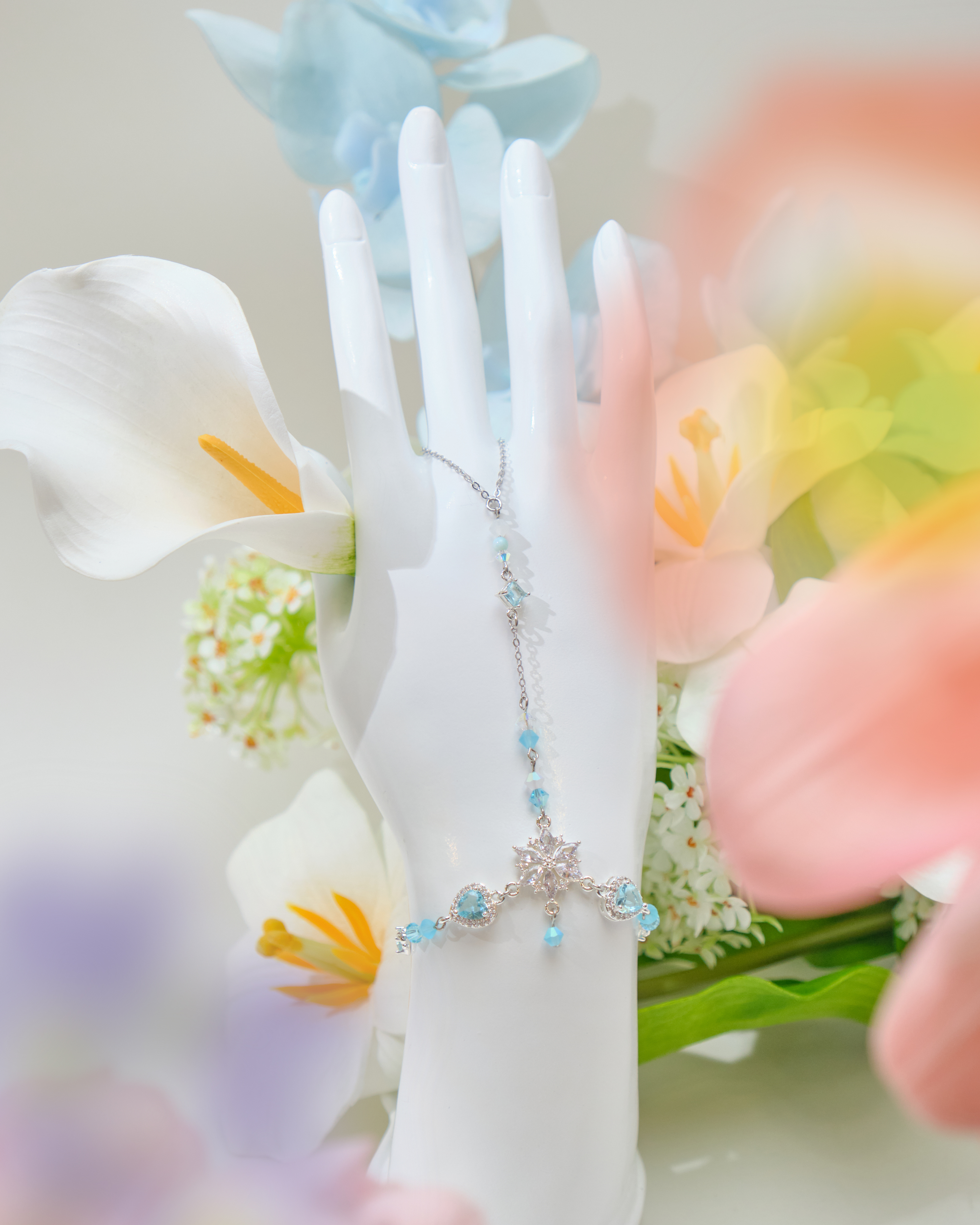 12537 Graceful Iridescent Crystal T-Bracelet