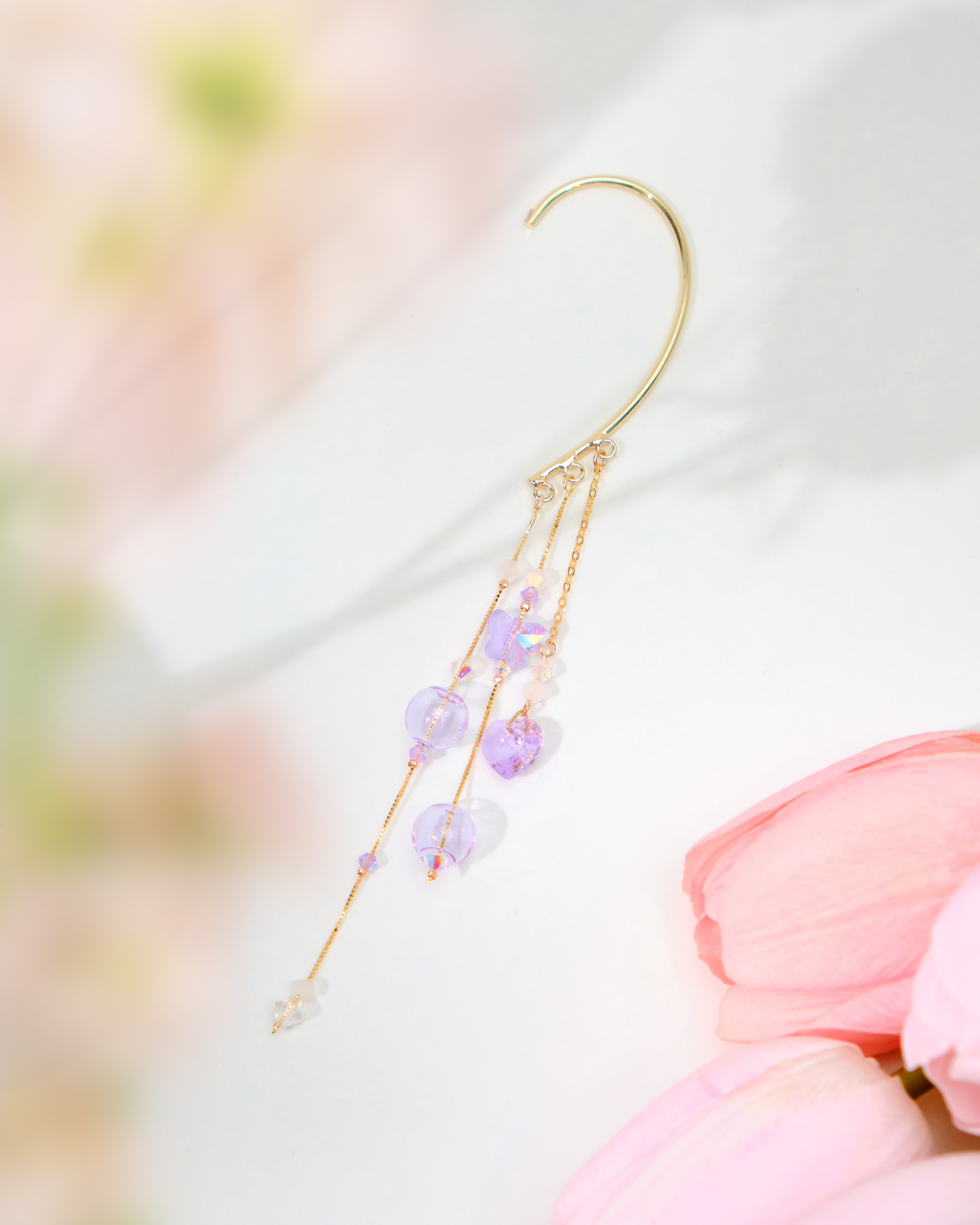 12532 Elegant Crystal Waterfall Ear Hook