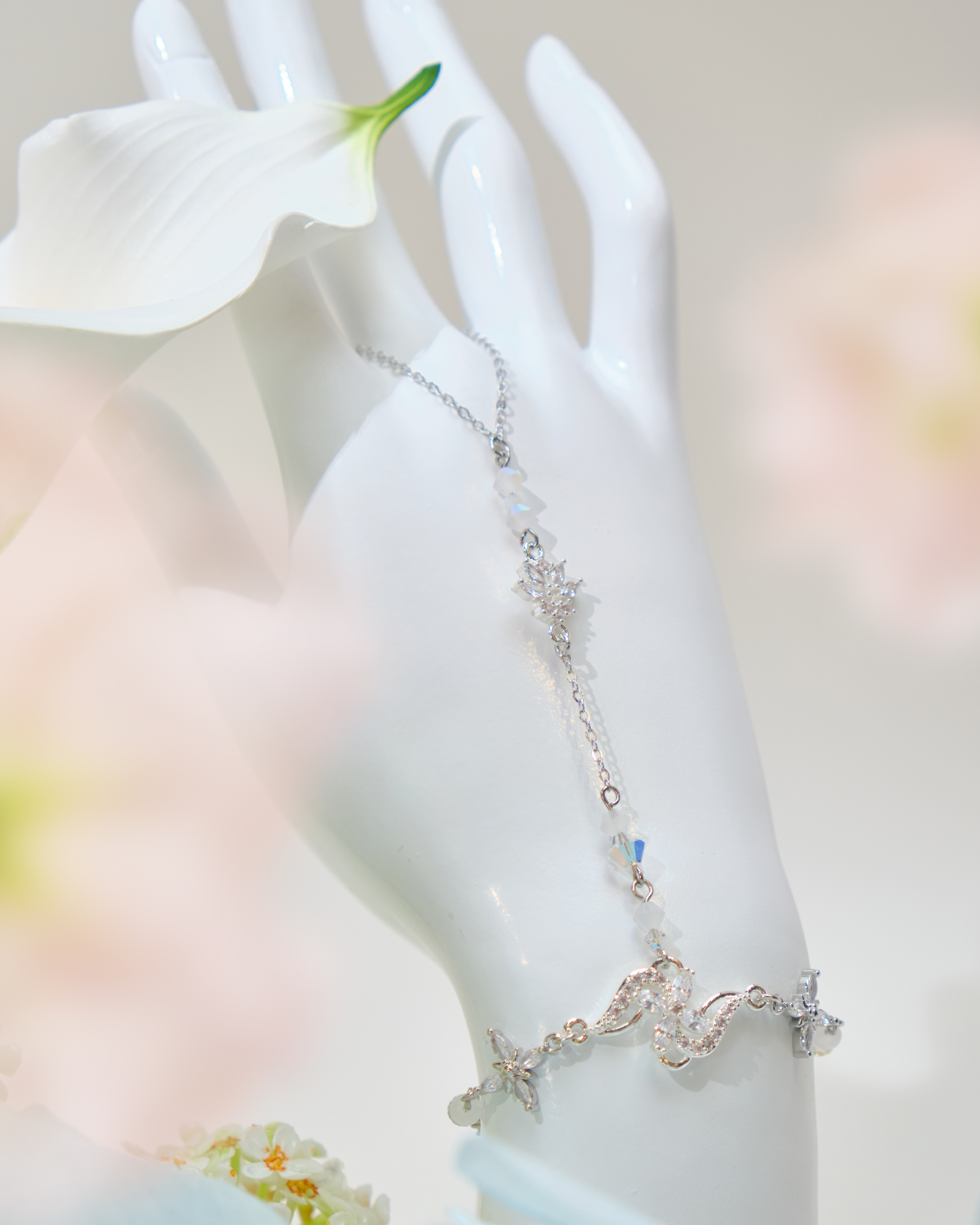 12539 Graceful Iridescent Crystal T-Bracelet