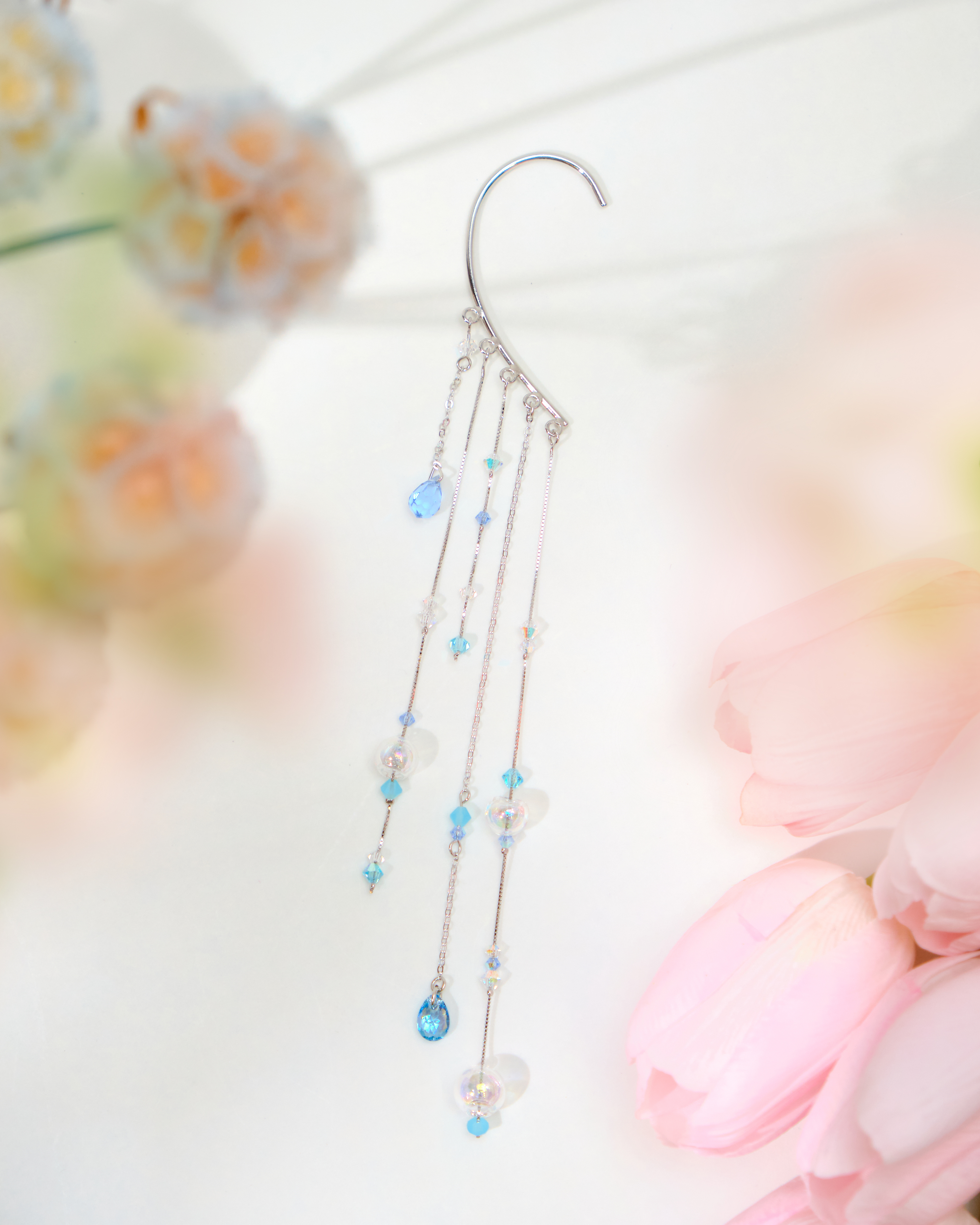 12534 Elegant Crystal Waterfall Ear Hook