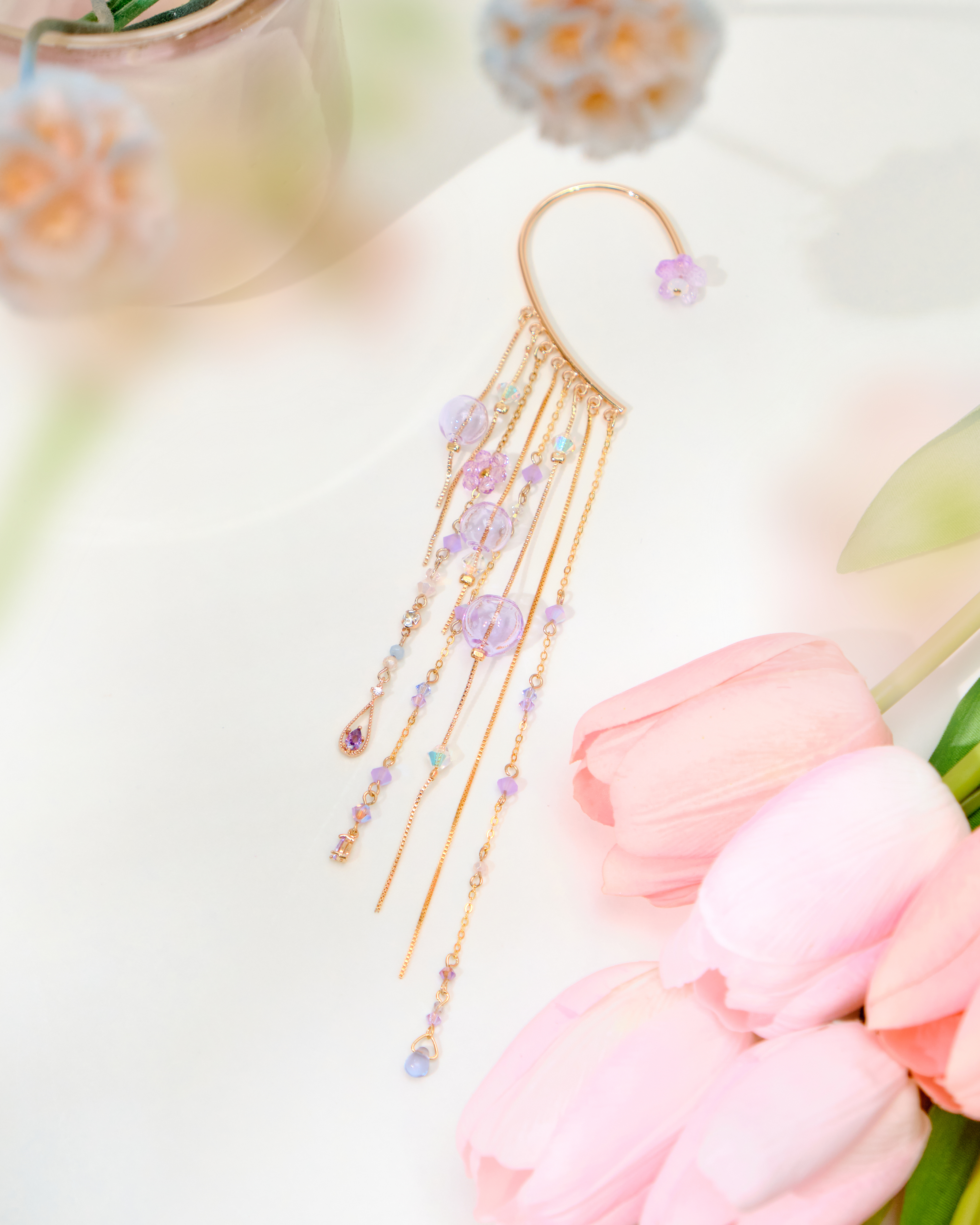 12527 Elegant Crystal Waterfall Ear Hook