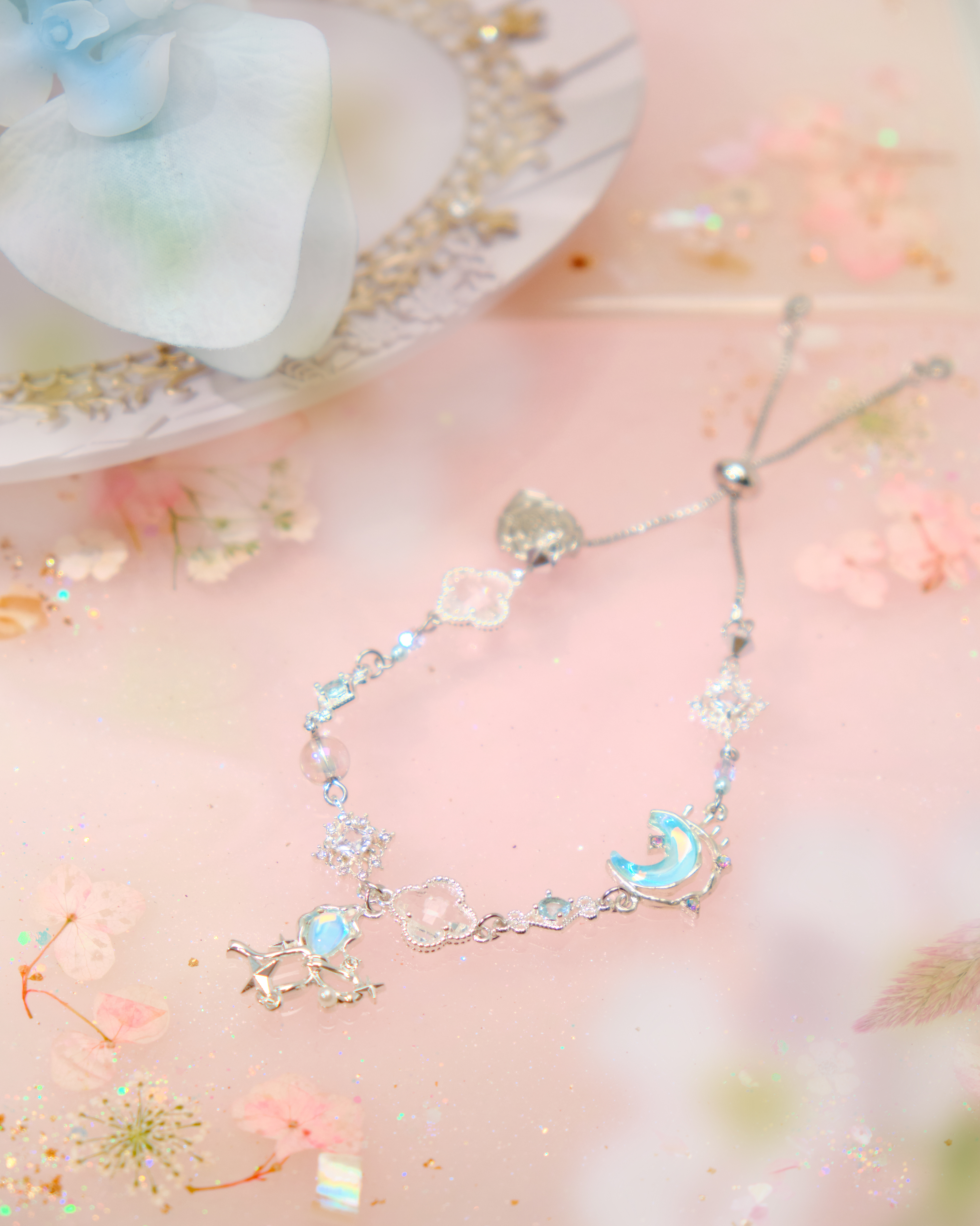 12548 Regal Silver-Plated Zircon Stretch Bracelet/Anklet