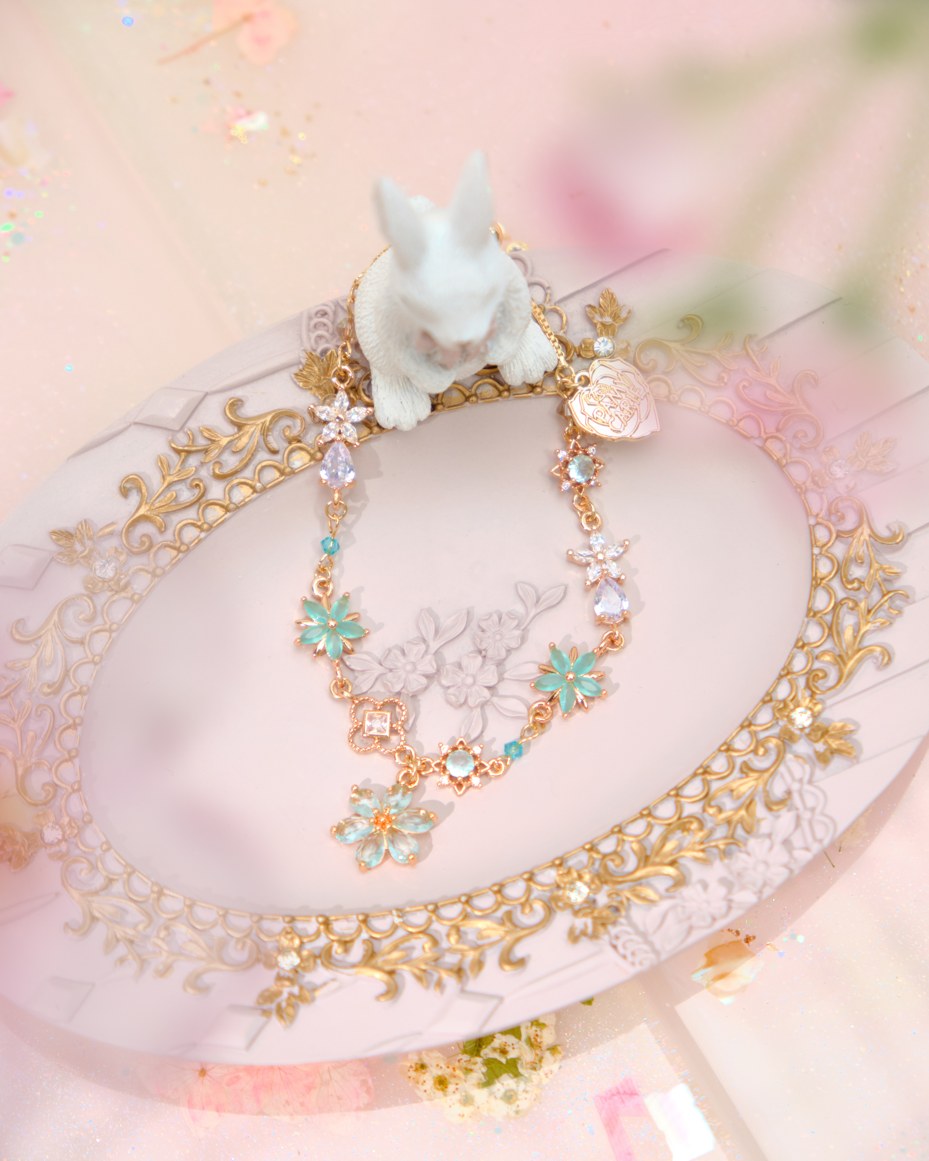 12544 Regal Gold-Plated Zircon Stretch Bracelet/Anklet