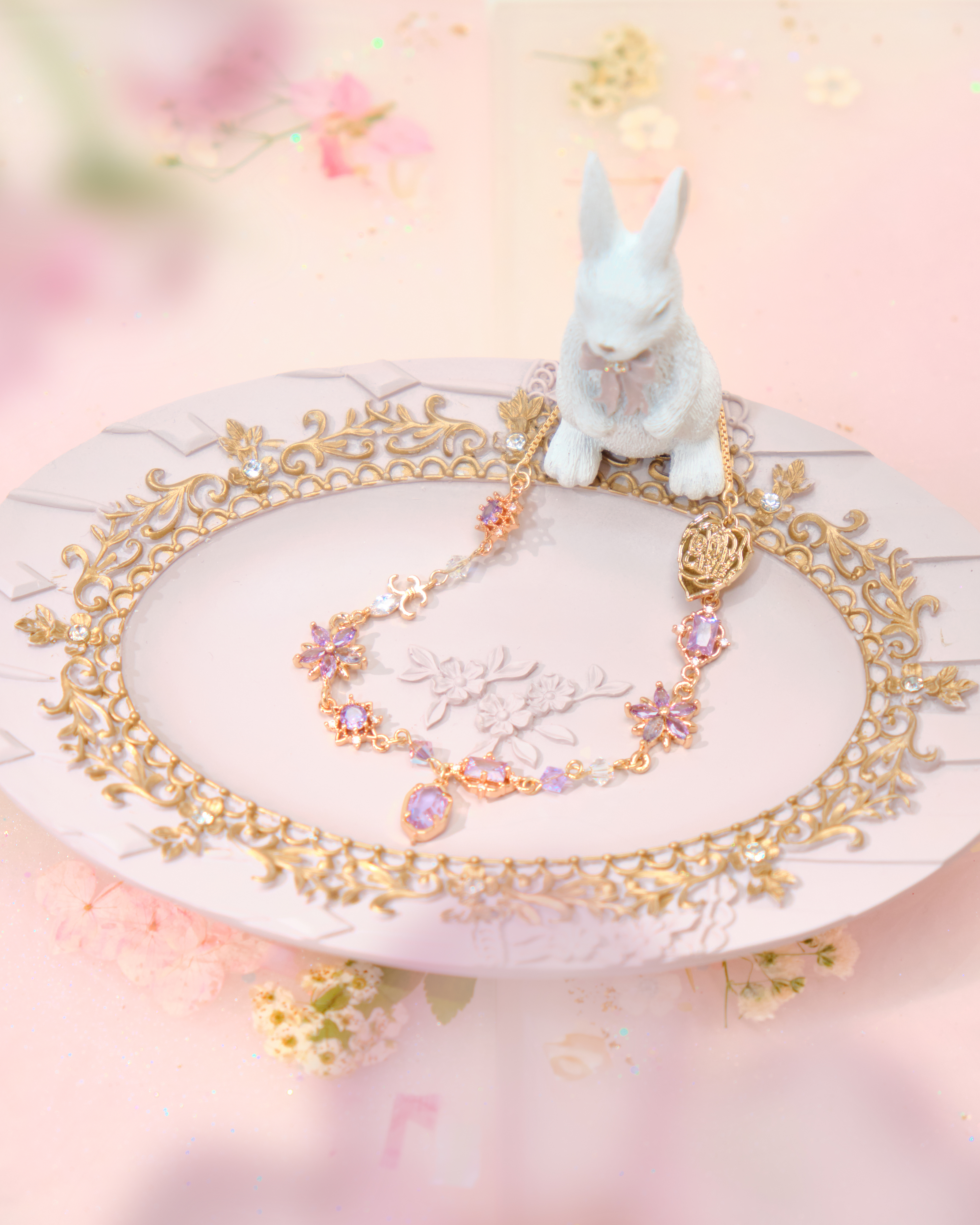 12543 Regal Gold-Plated Zircon Stretch Bracelet/Anklet