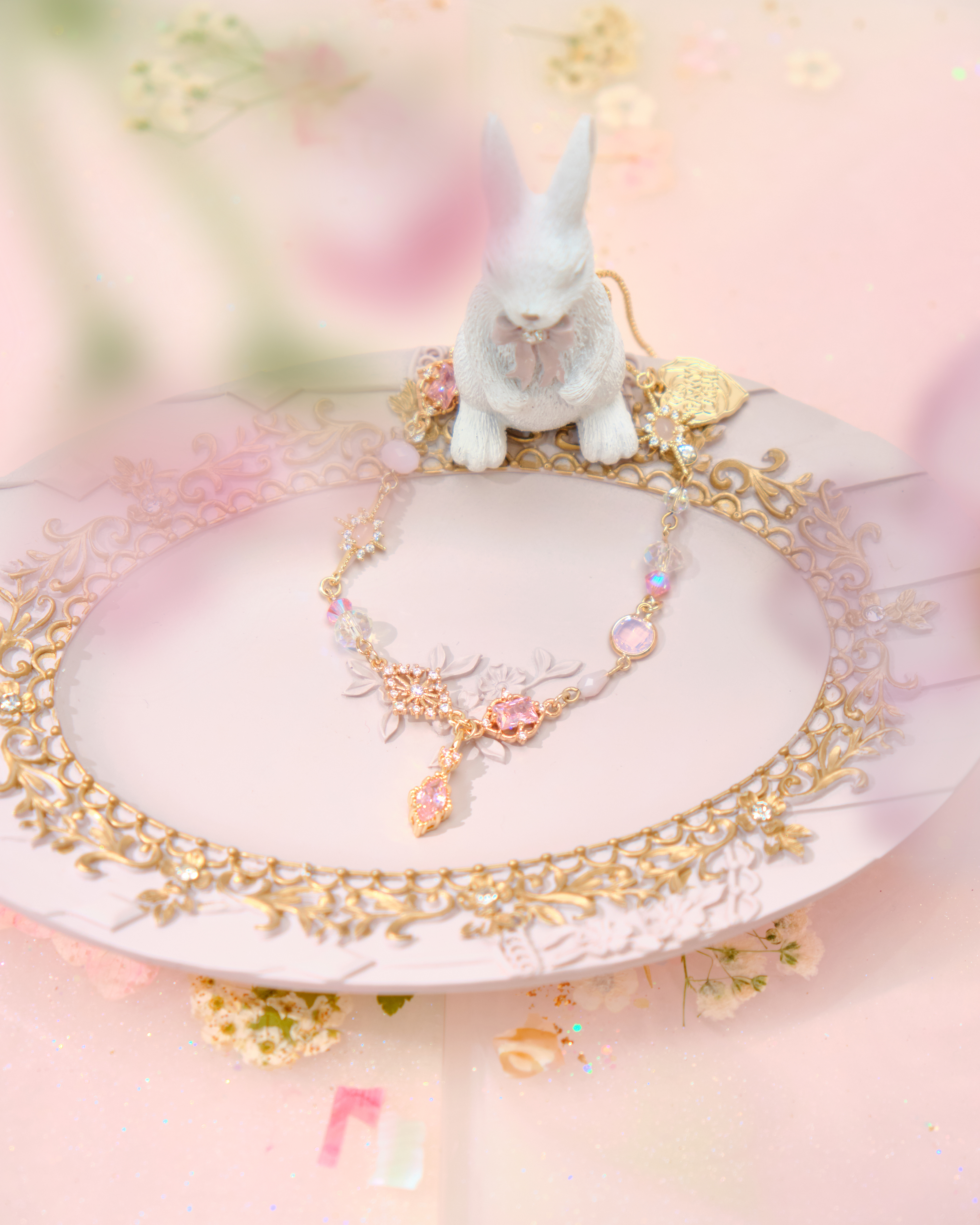 12546 Regal Gold-Plated Zircon Stretch Bracelet/Anklet