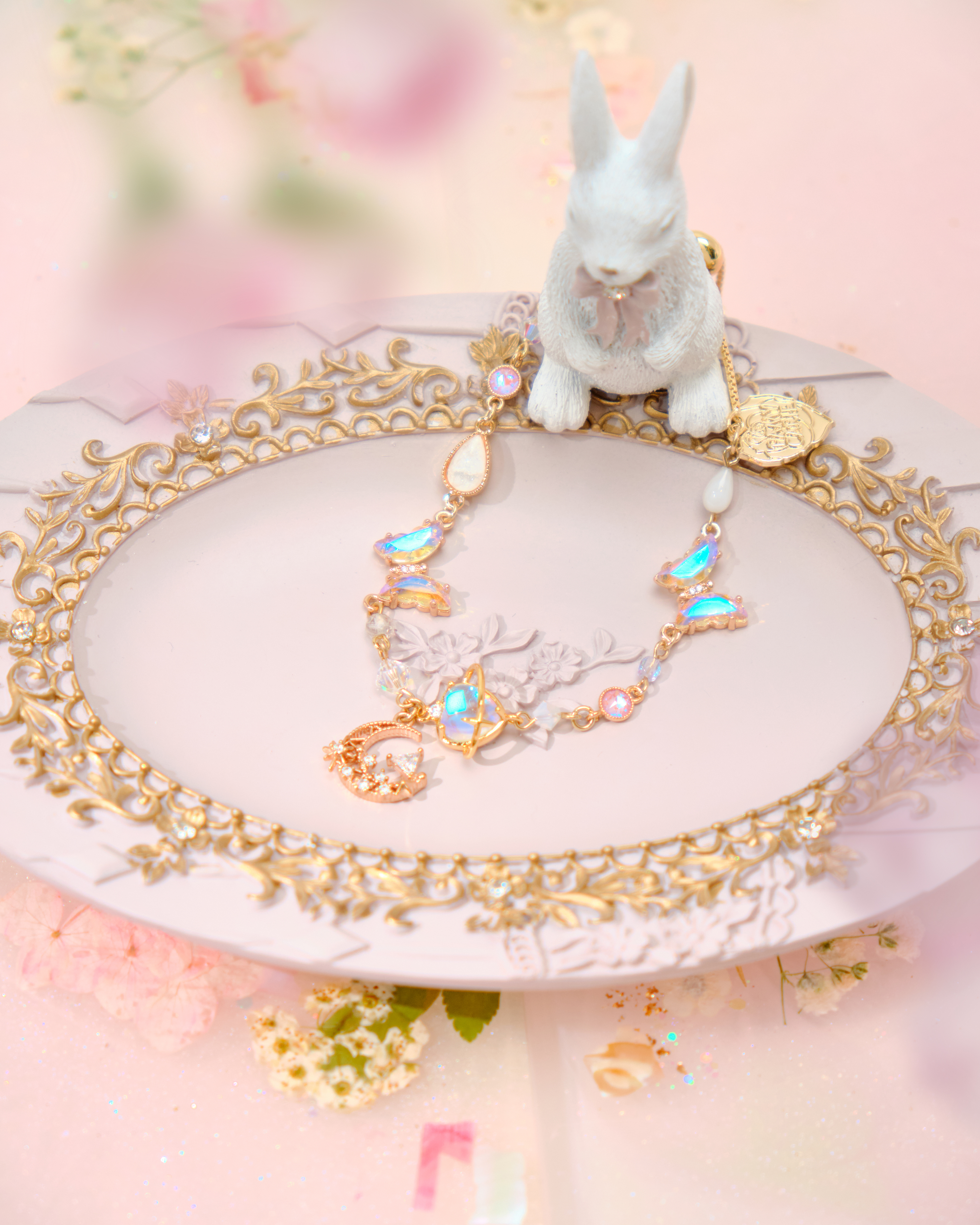 12545 Regal Gold-Plated Zircon Stretch Bracelet/Anklet