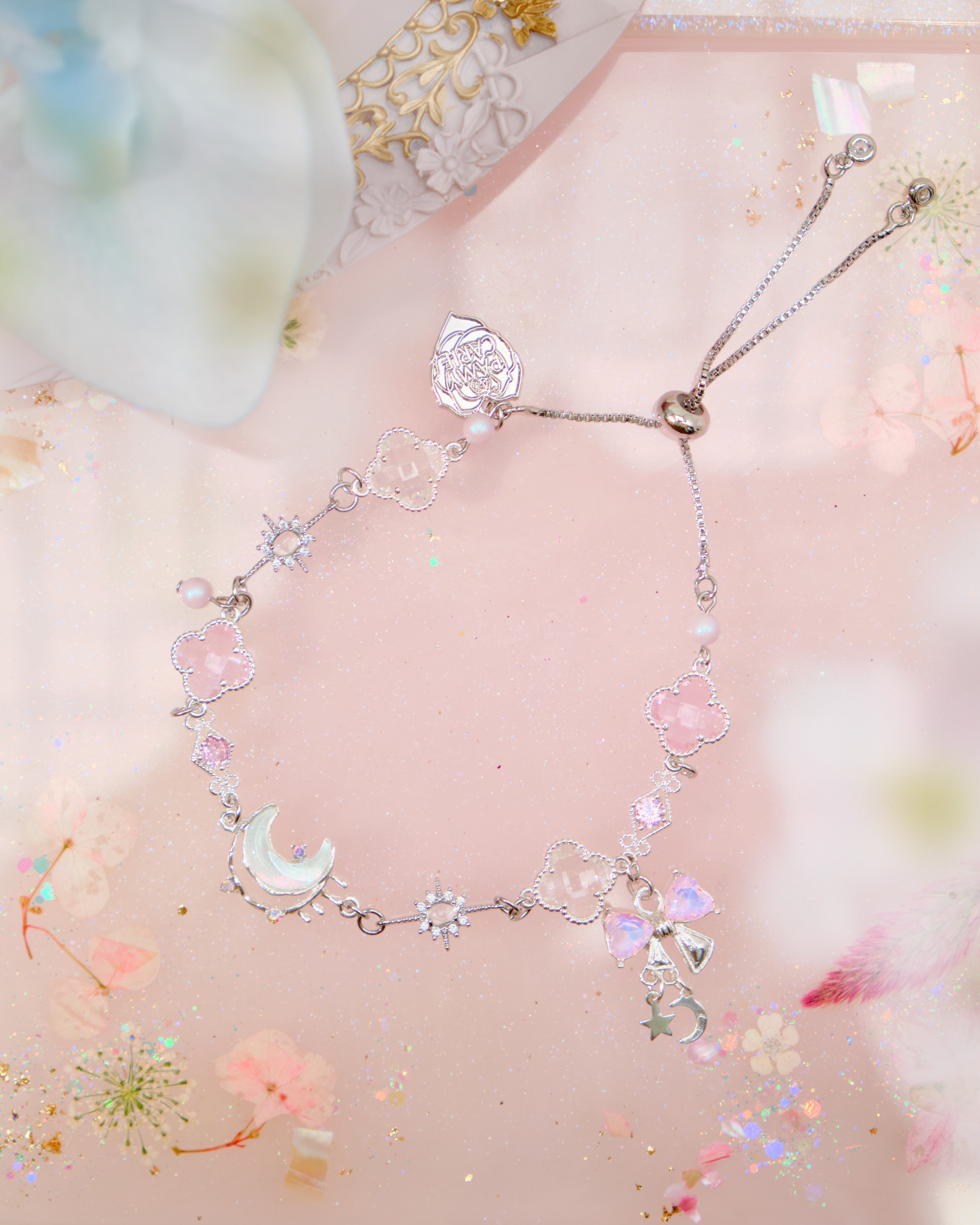 12549 Regal Silver-Plated Zircon Stretch Bracelet/Anklet