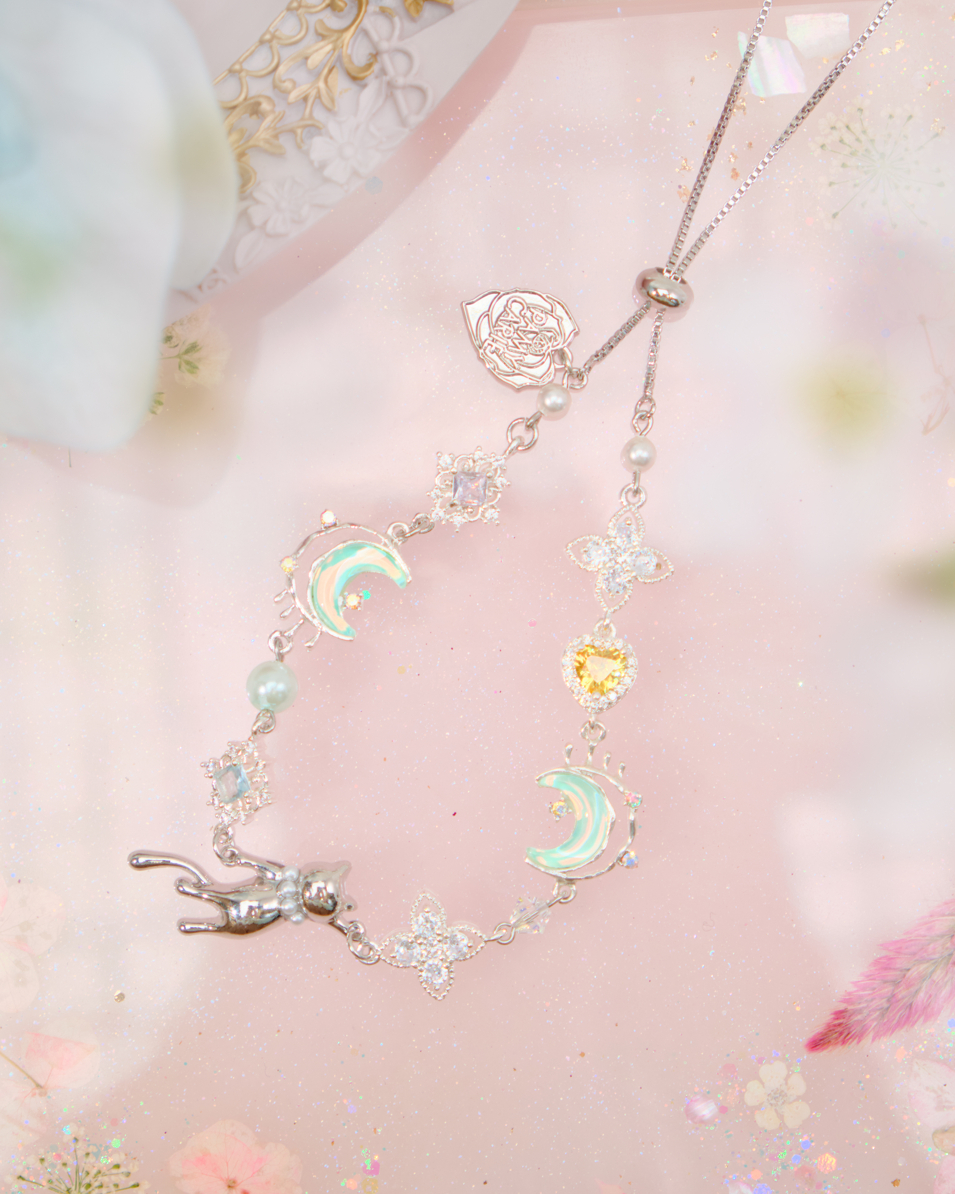 12550 Regal Silver-Plated Zircon Stretch Bracelet/Anklet