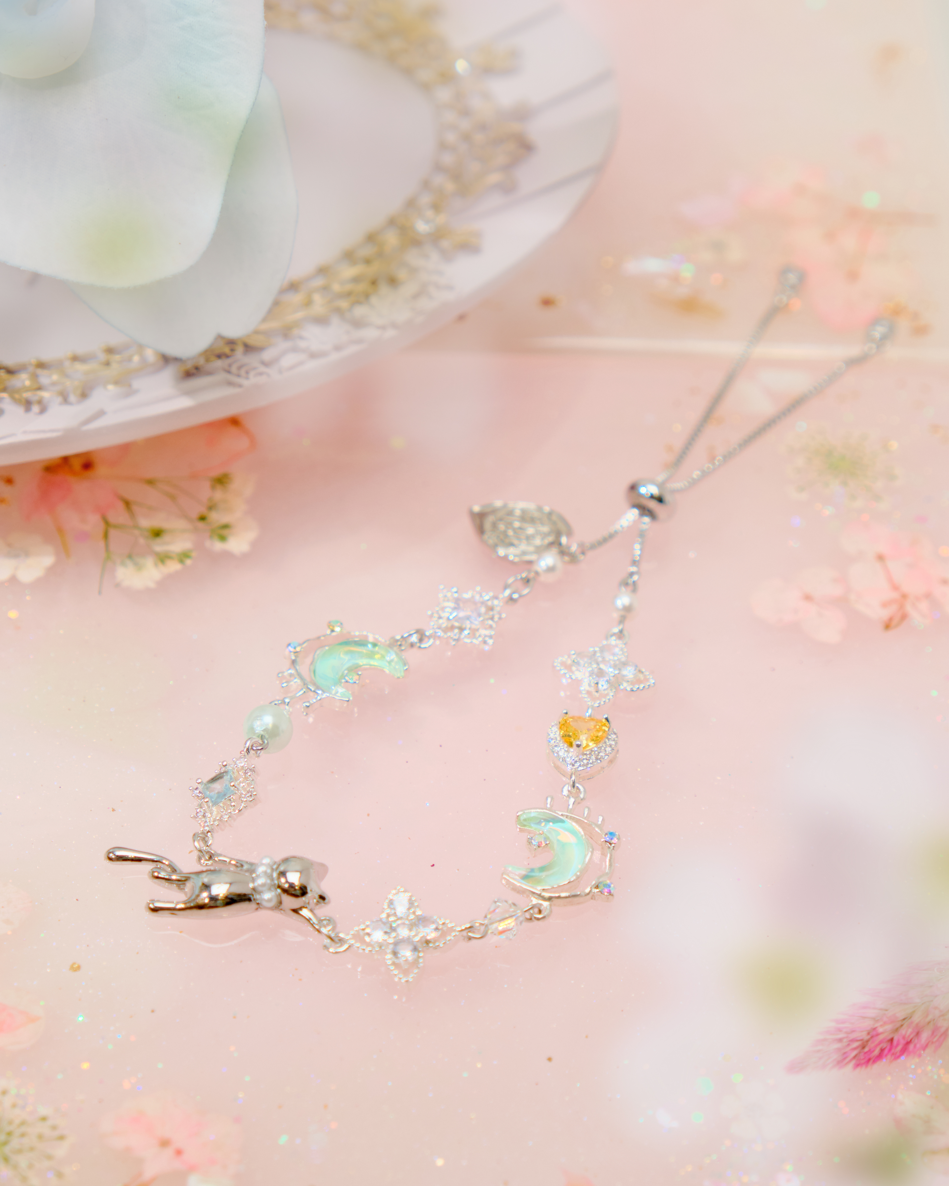 12550 Regal Silver-Plated Zircon Stretch Bracelet/Anklet