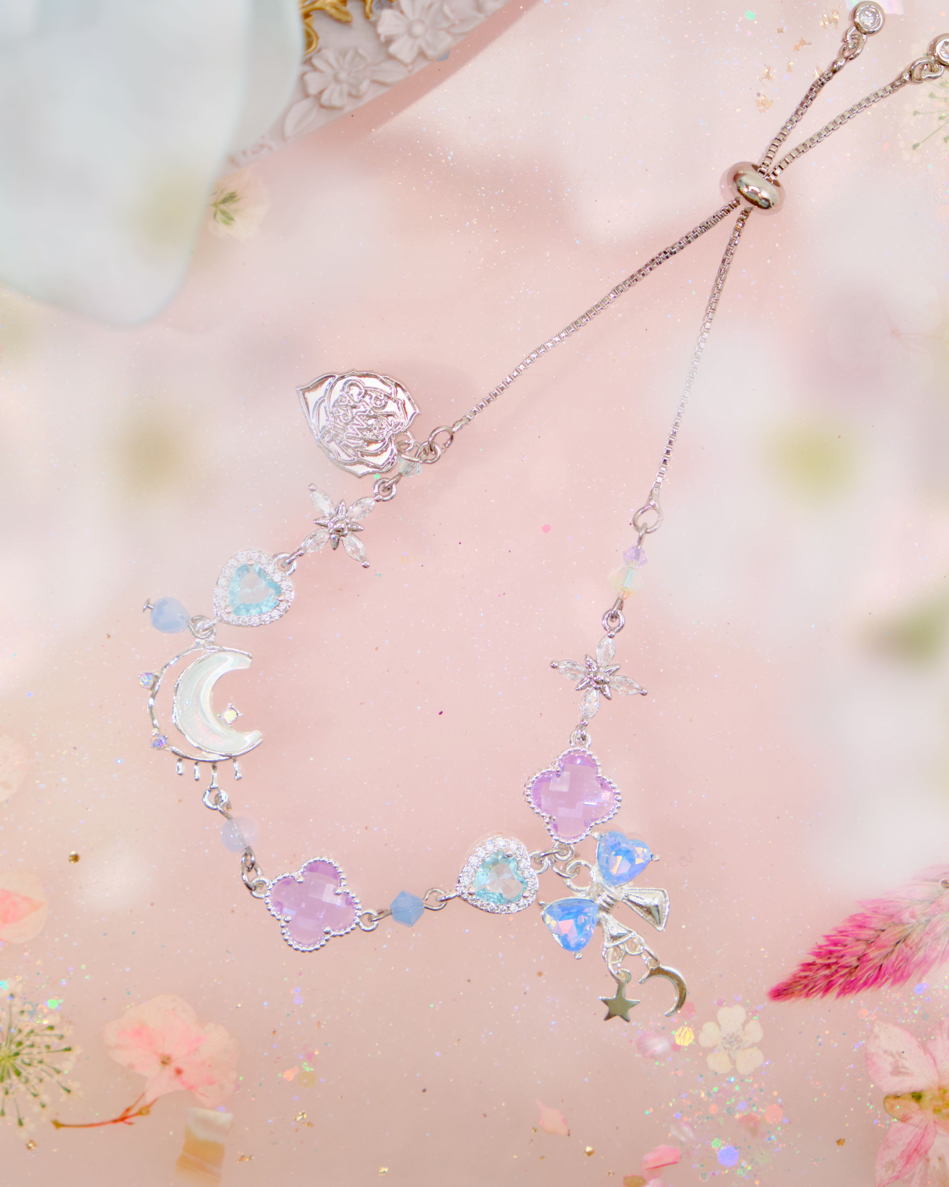 12552 Regal Silver-Plated Zircon Stretch Bracelet/Anklet